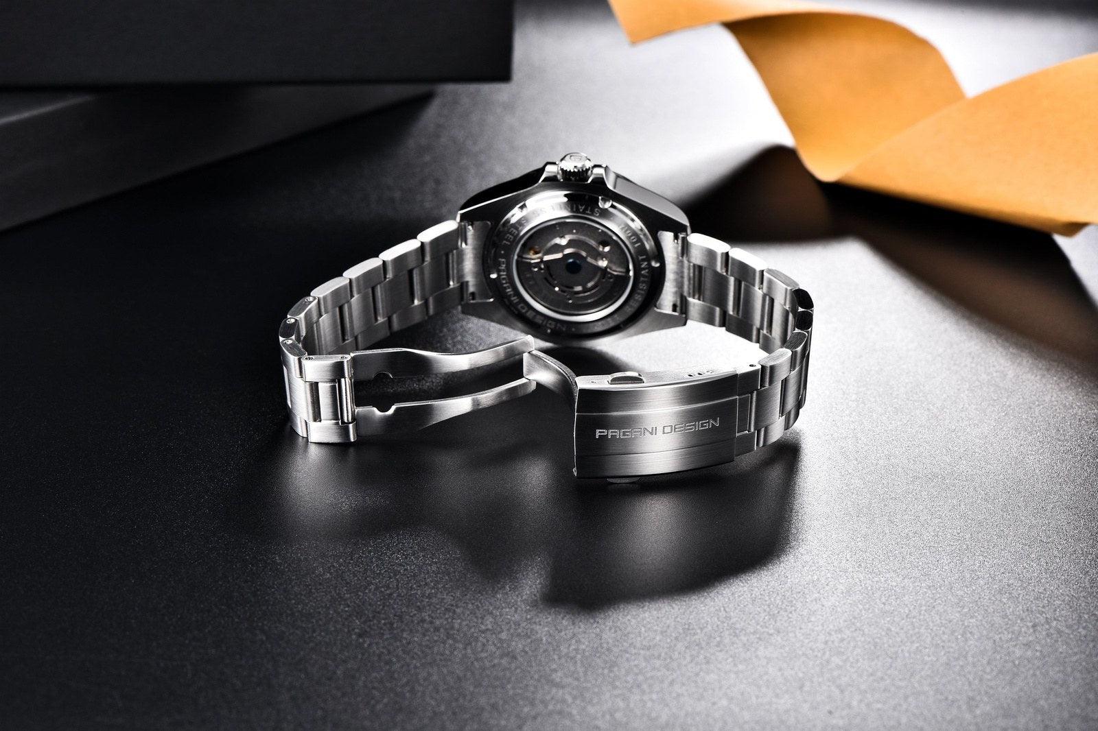 Pagani Design PD-1682 Waterproof Mechanical Automatic Watch Stainless Steel Men's 42MM Watch (GMT Explorer II)  - Black Dial - DREAM WATCHES