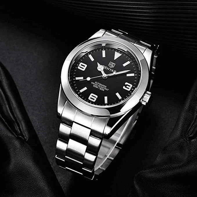 BENYAR (Date Just) Men's Business Casual Watch with Scratch-Resistant Glass and Stainless Steel Strap, Waterproof Luminous Wristwatch for Men - DREAM WATCHES