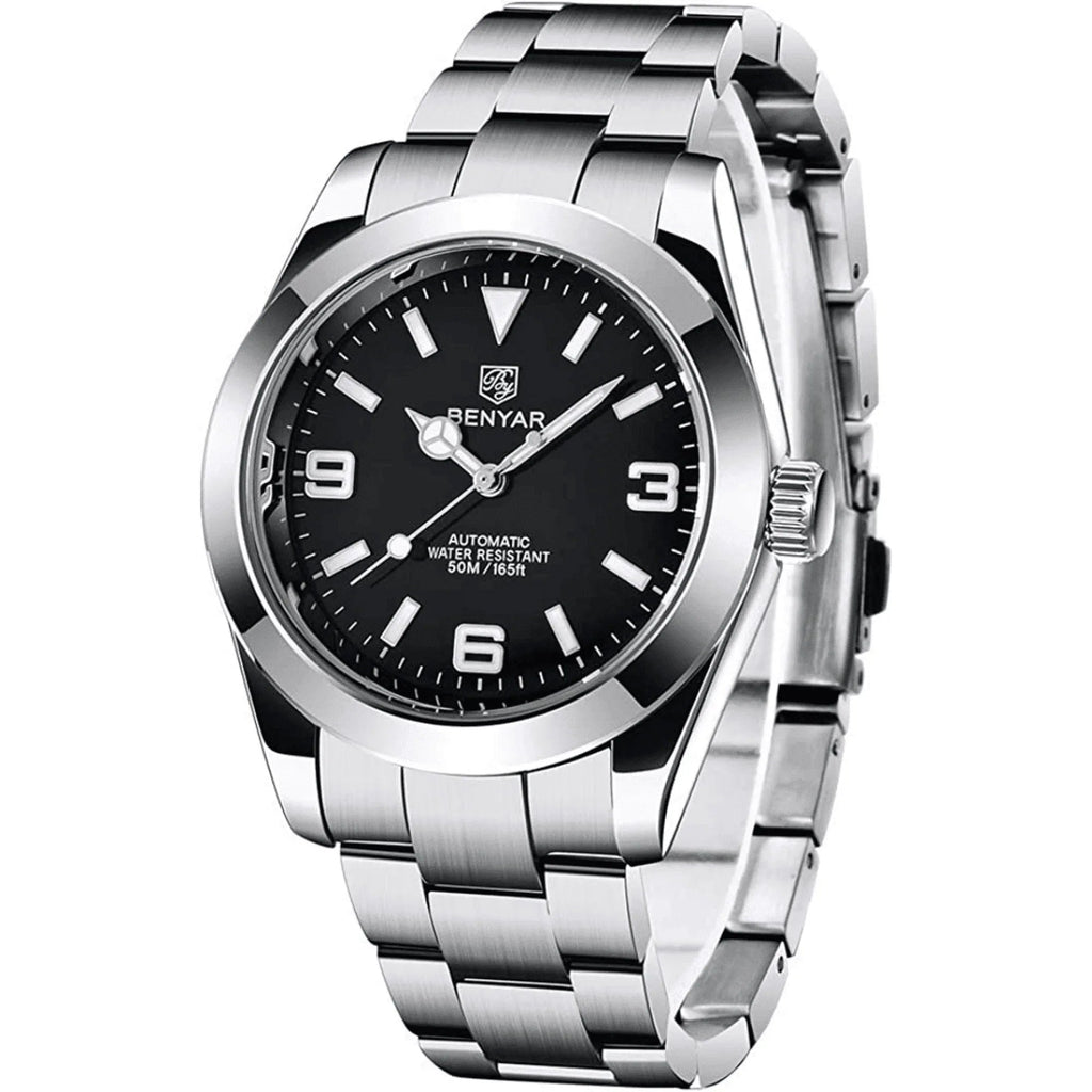 BENYAR (Date Just) Men's Business Casual Watch with Scratch-Resistant Glass and Stainless Steel Strap, Waterproof Luminous Wristwatch for Men - DREAM WATCHES