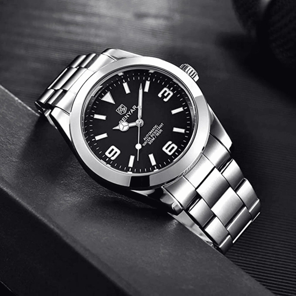BENYAR (Date Just) Men's Business Casual Watch with Scratch-Resistant Glass and Stainless Steel Strap, Waterproof Luminous Wristwatch for Men - DREAM WATCHES