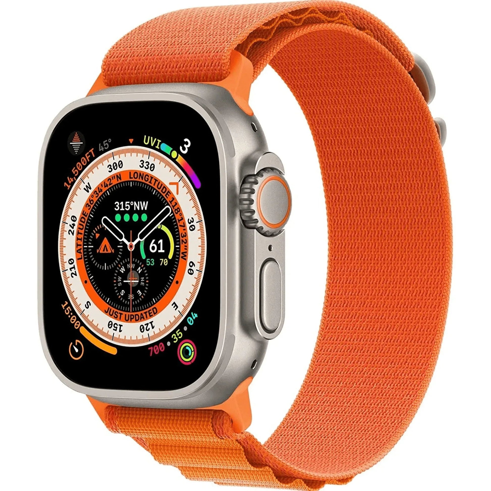 Conversion Kit for Apple Watch - Apple Watch 45mm to Apple watch Ultra 49 mm: Titanium Style Case + Alpine Loop Band - DREAM WATCHES