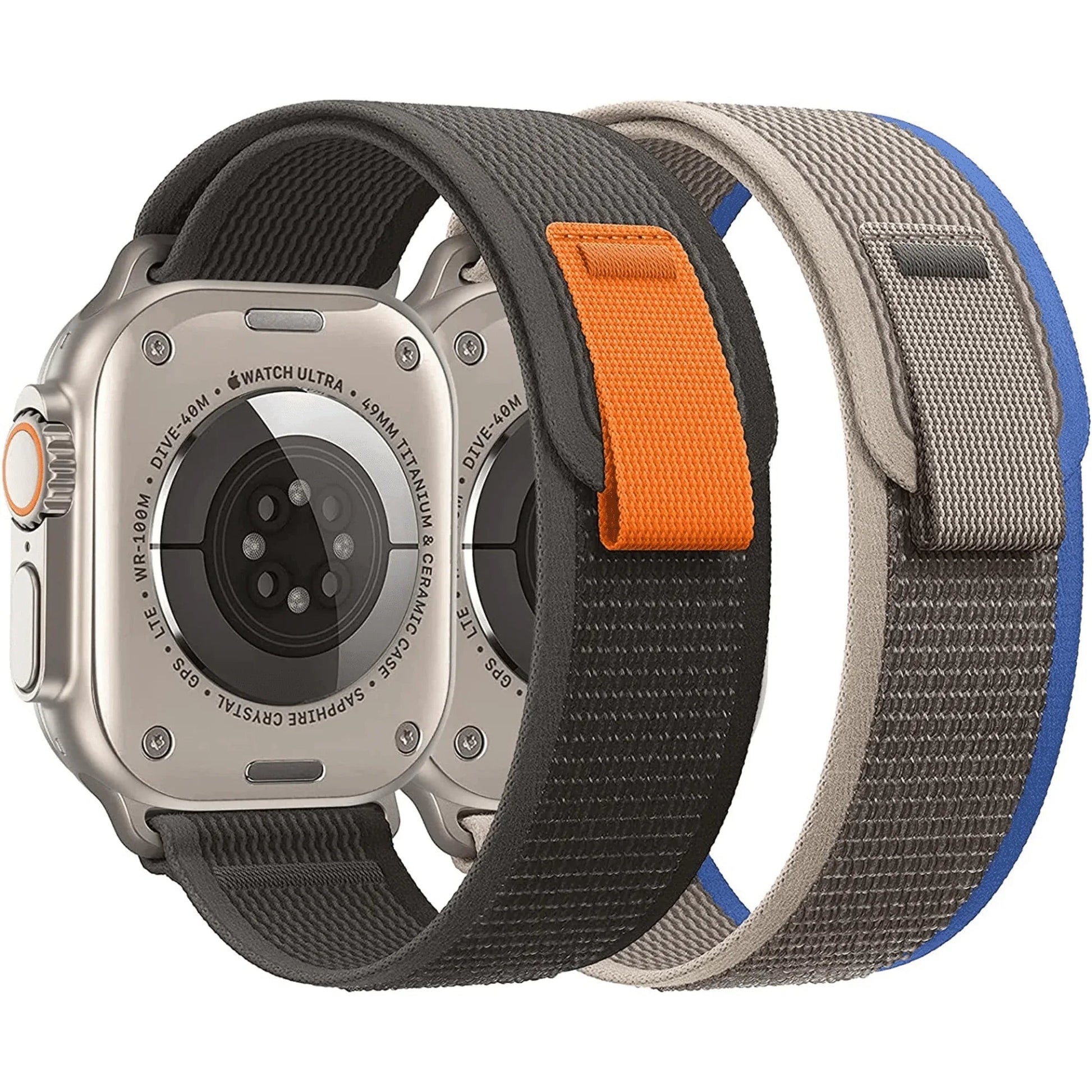 Conversion Kit for Apple Watch - Apple Watch 45mm to Apple watch Ultra 49 mm: Titanium Style Case + Black Loop Band - DREAM WATCHES