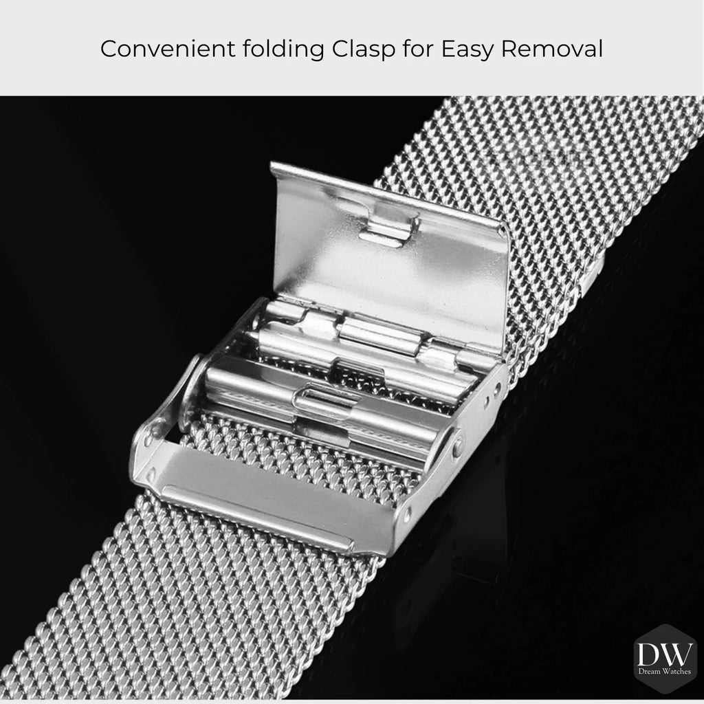 EMRYN Pagani Design Luxury | Polished Stainless Steel (316L) | Steel Mesh Style Bracelet (Silver) - 20 mm - DREAM WATCHES