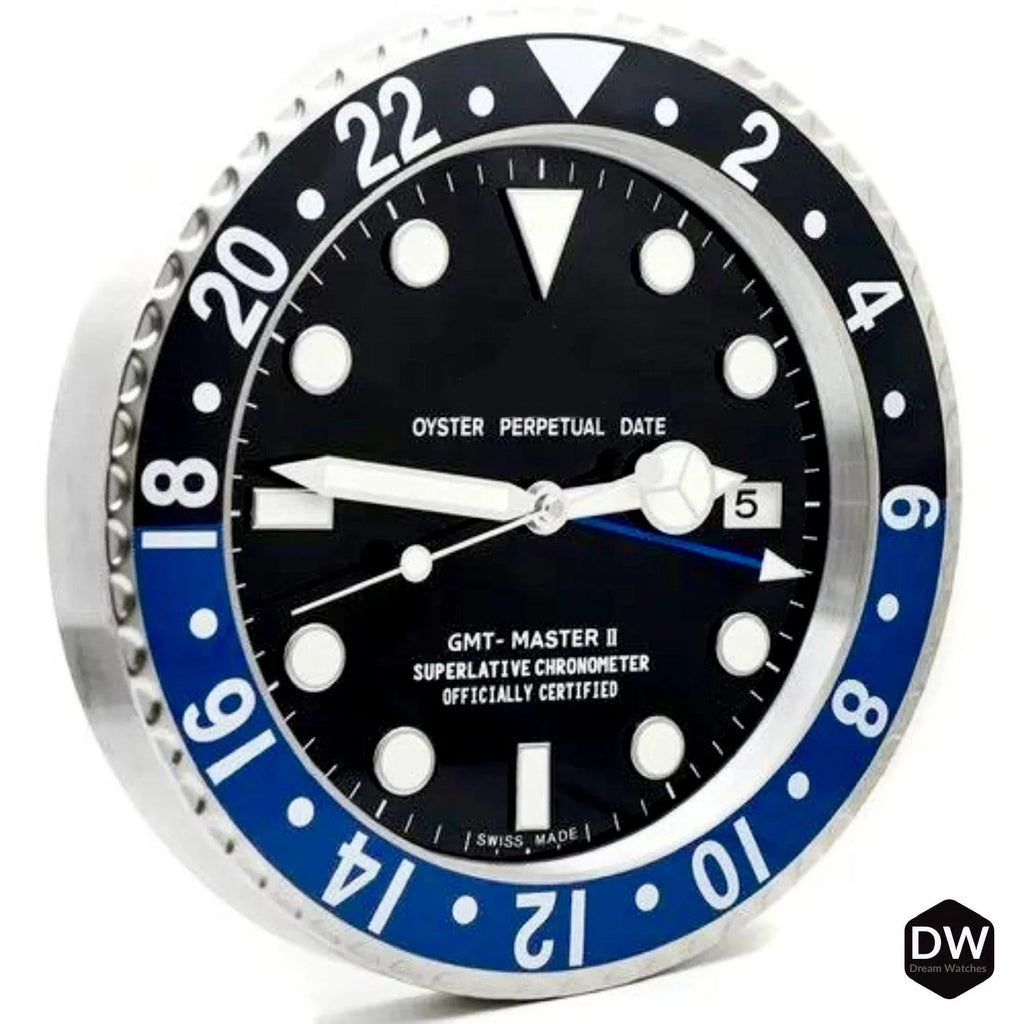 Metal Wall Clock with Timeless Swiss Design (Batman) with Date Functionality| Wall Clock for Watch Enthusiasts | Perfect for Gifting - DREAM WATCHES