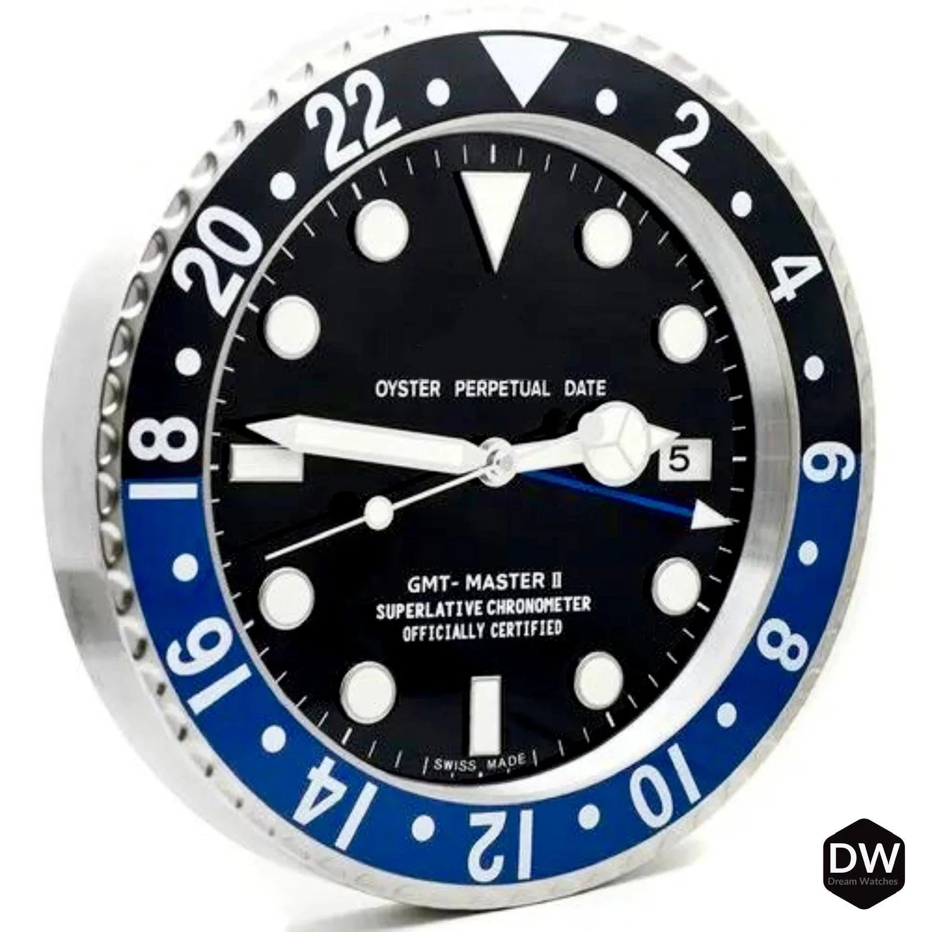 Metal Wall Clock with Timeless Swiss Design (Batman) with Date Functionality| Wall Clock for Watch Enthusiasts | Perfect for Gifting - DREAM WATCHES