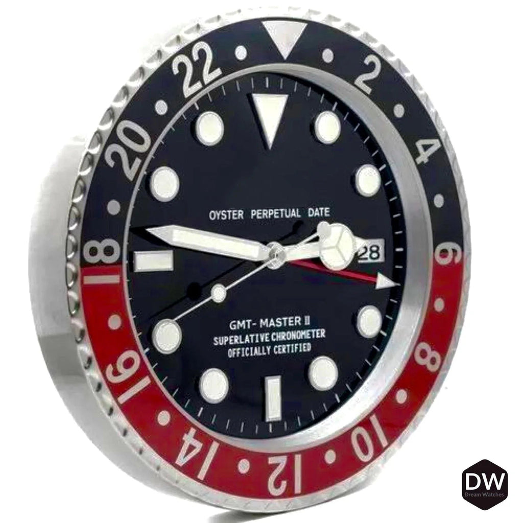 Metal Wall Clock with Timeless Swiss Design (Coke) with Date Functionality| Wall Clock for Watch Enthusiasts | Perfect for Gifting - DREAM WATCHES