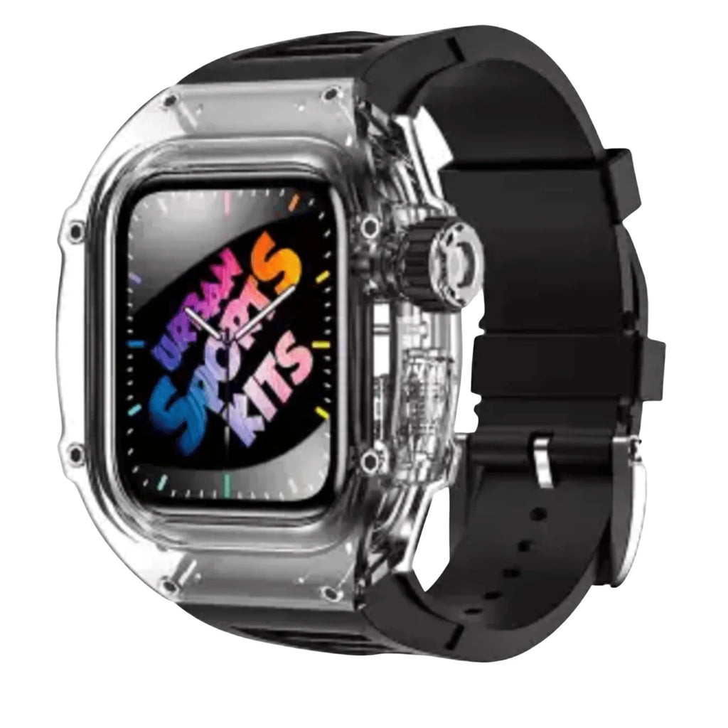 Mod Kit for Apple Watch | Luxury & Sporty Apple Watch Case | Replacement Apple Watch case for 7/8 accessory - 45 mm Carbon Black - DREAM WATCHES