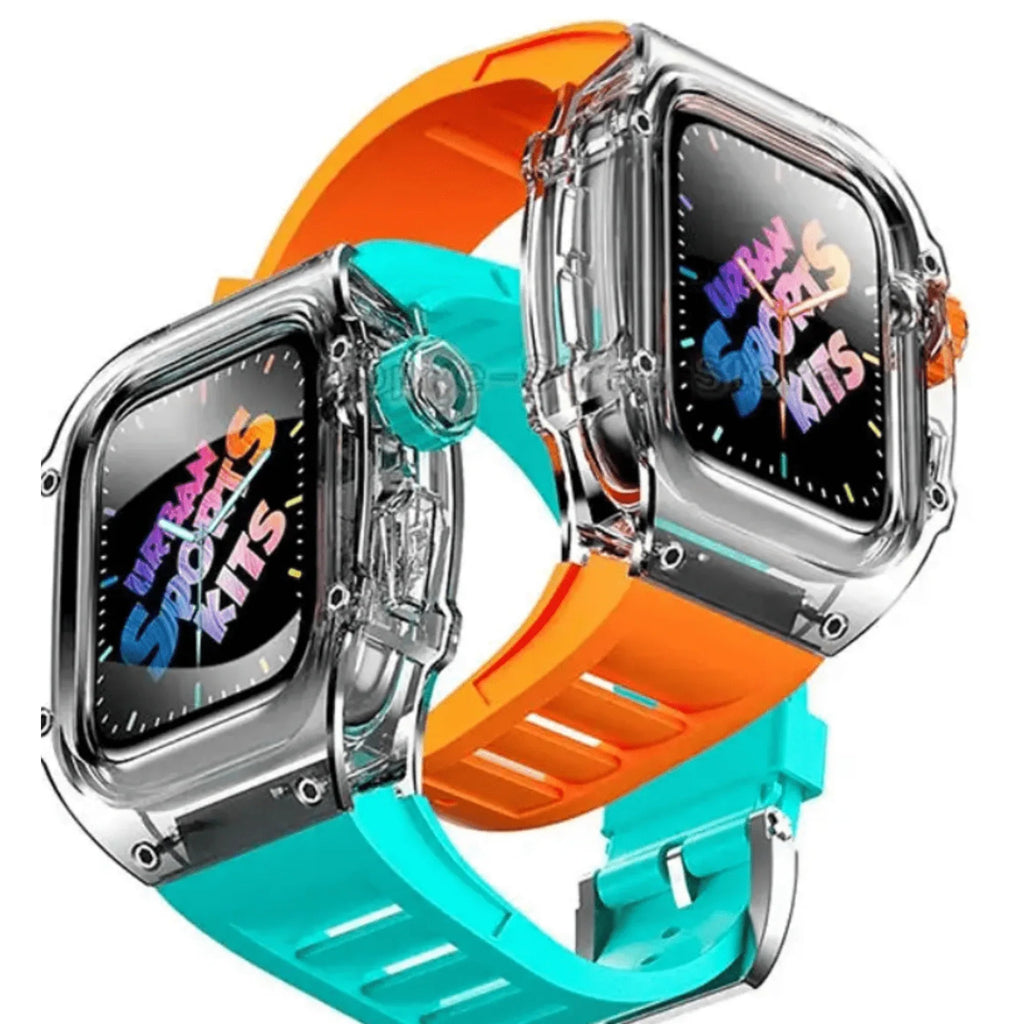 Mod Kit for Apple Watch | Luxury & Sporty Apple Watch Case | Replacement Apple Watch case for SE/3/4/5/6 accessory - 44 mm Bright Orange - DREAM WATCHES
