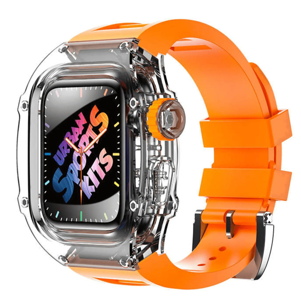 Mod Kit for Apple Watch | Luxury & Sporty Apple Watch Case | Replacement Apple Watch case for SE/3/4/5/6 accessory - 44 mm Bright Orange - DREAM WATCHES