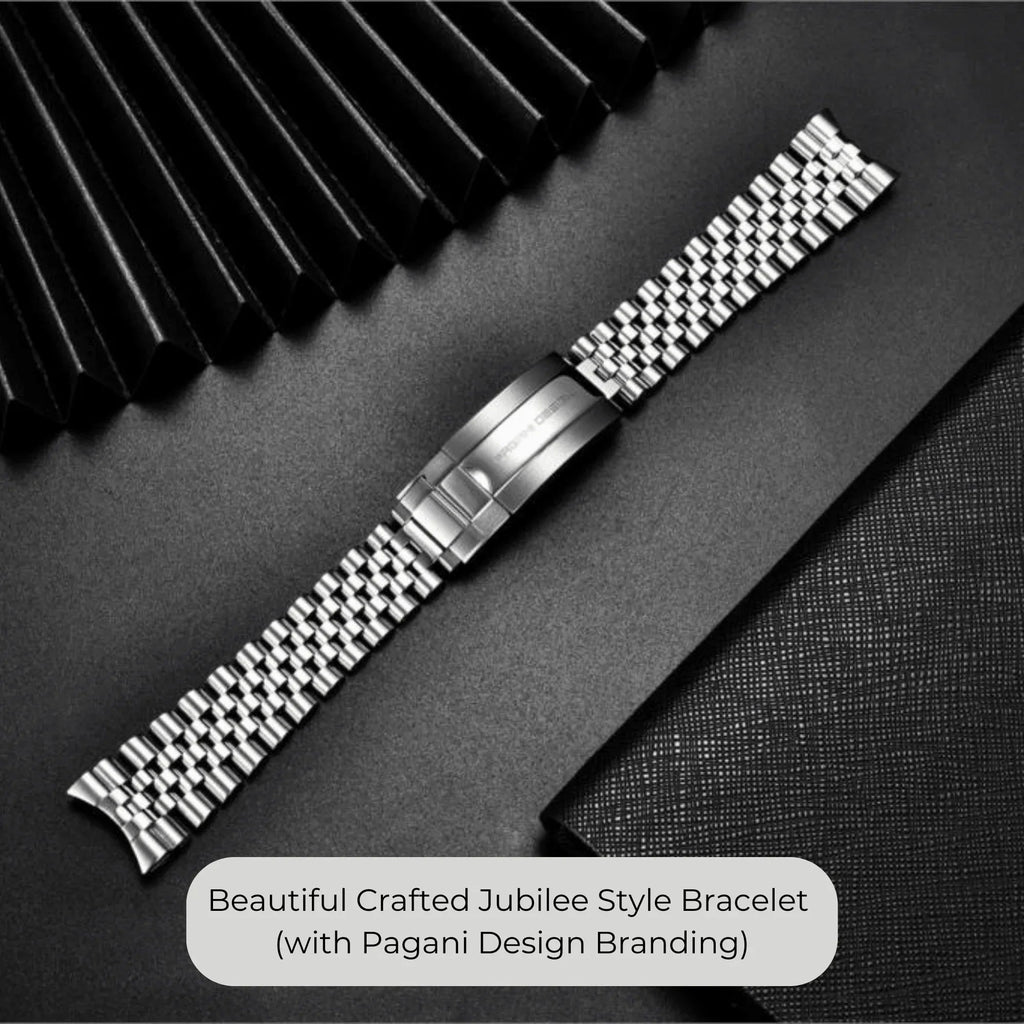 Pagani Design Luxury | Polished Stainless Steel (316L) | Jubilee Style Bracelet (Silver) - 20 mm - DREAM WATCHES