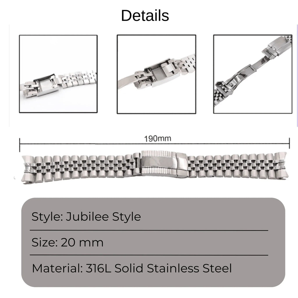 Pagani Design Luxury | Polished Stainless Steel (316L) | Jubilee Style Bracelet (Silver) - 20 mm - DREAM WATCHES