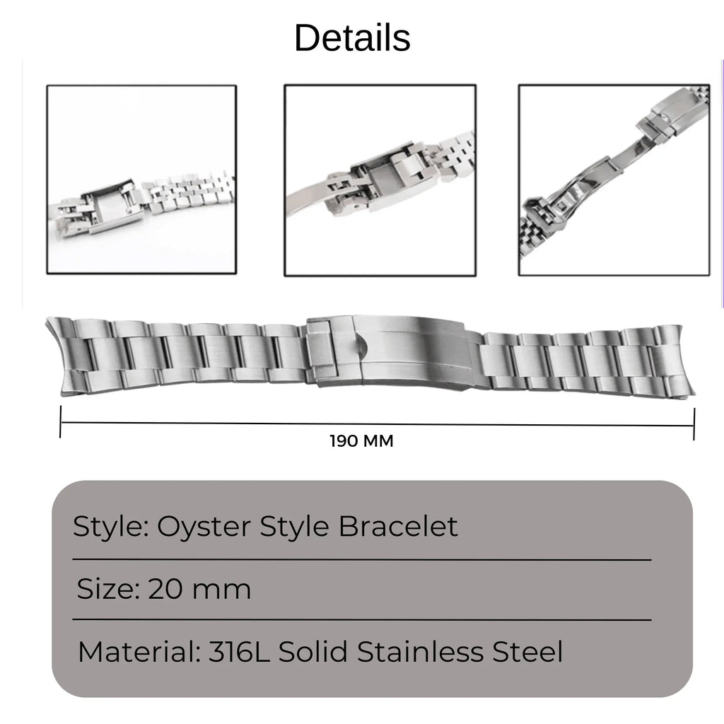 Pagani Design Luxury | Polished Stainless Steel (316L) | Oyster Style Bracelet (Silver) - 20 mm - DREAM WATCHES