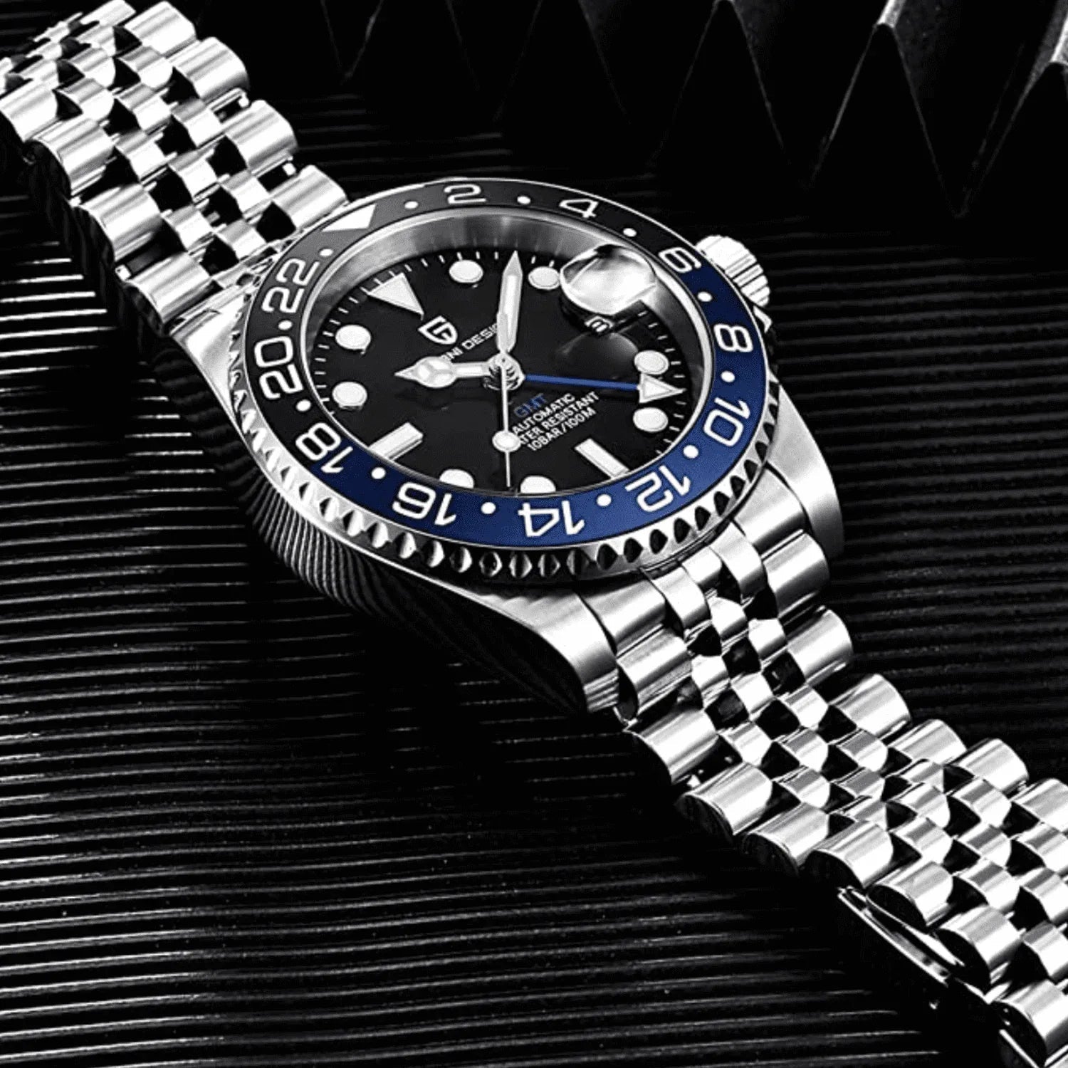 Pagani Design Mechanical Automatic Watch Stainless Steel Men's (Batman) 40MM Watch with Jubilee Bracelet - DREAM WATCHES