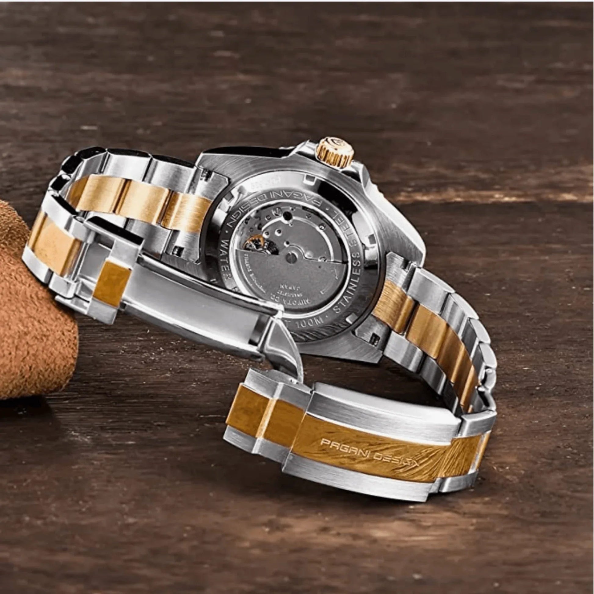 Pagani Design PD-1639 Waterproof Mechanical Automatic Stainless Steel Men's 43MM Watch (Black - Dual Tone) - DREAM WATCHES