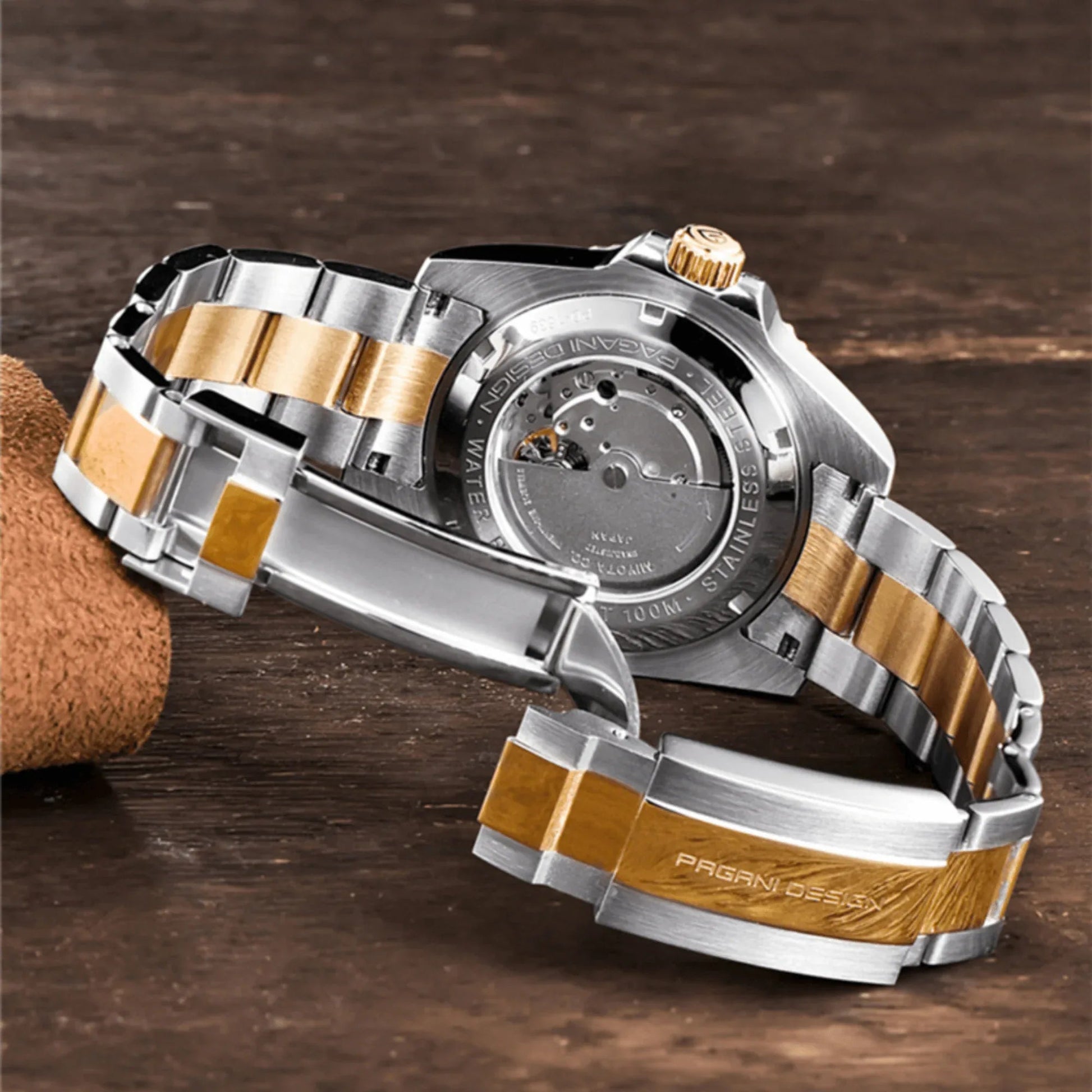 Pagani Design PD-1639 Waterproof Mechanical Automatic Stainless Steel Men's 43MM Watch (Blue - Dual Tone) - DREAM WATCHES