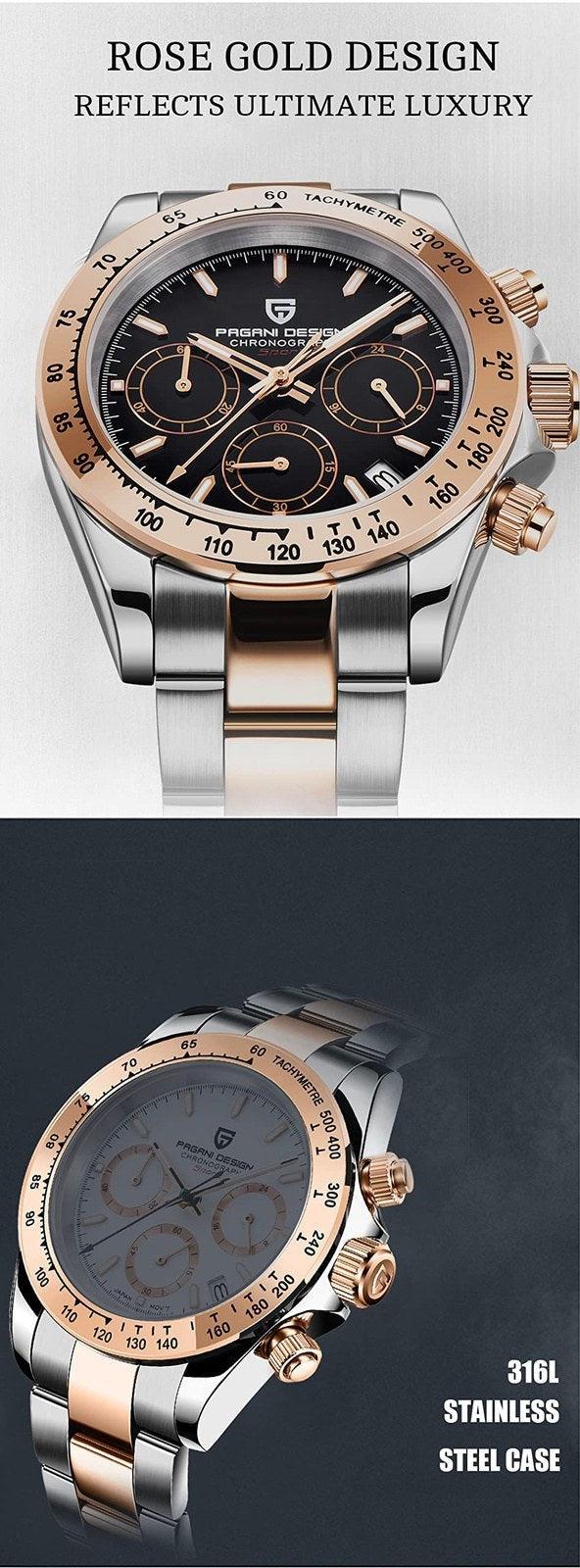 Pagani Design PD-1644 Daytona Chronograph Luxury Meca-quartz Movement (Japanese VK63) | Stainless Steel Men's 40MM Watch - DREAM WATCHES