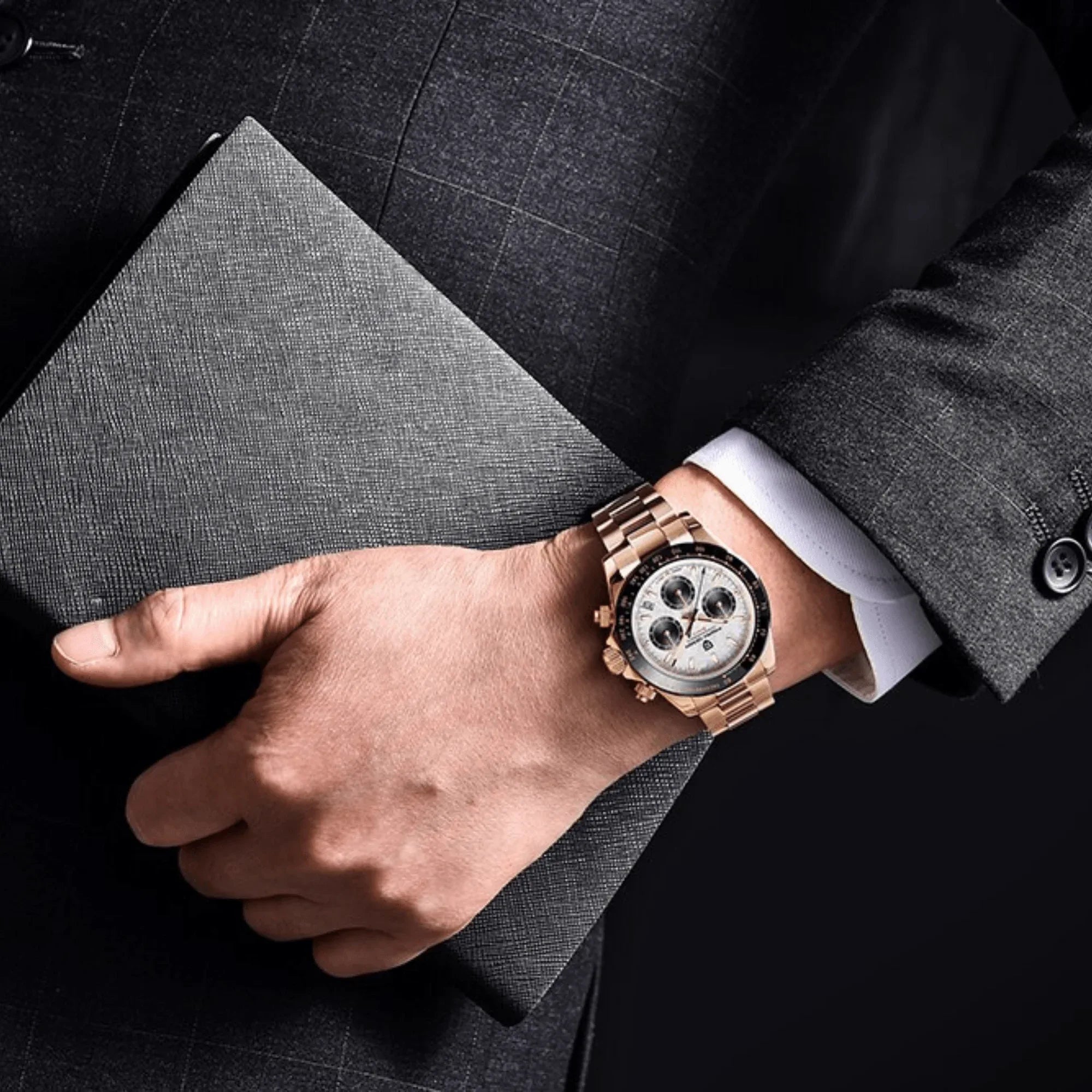 Pagani Design PD-1644 | Luxury | Meca-quartz Movement (SeikoVK63) | Stainless Steel Men's 40MM Watch (Chocolate Dial Daytona) - DREAM WATCHES