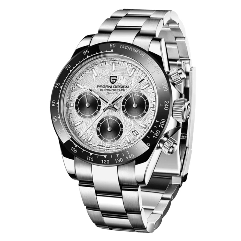 Pagani Design PD-1644 | Luxury | Meca-quartz Movement (SeikoVK63) | Stainless Steel Men's 40MM Watch (Daytona - Meteorite Dial) - DREAM WATCHES