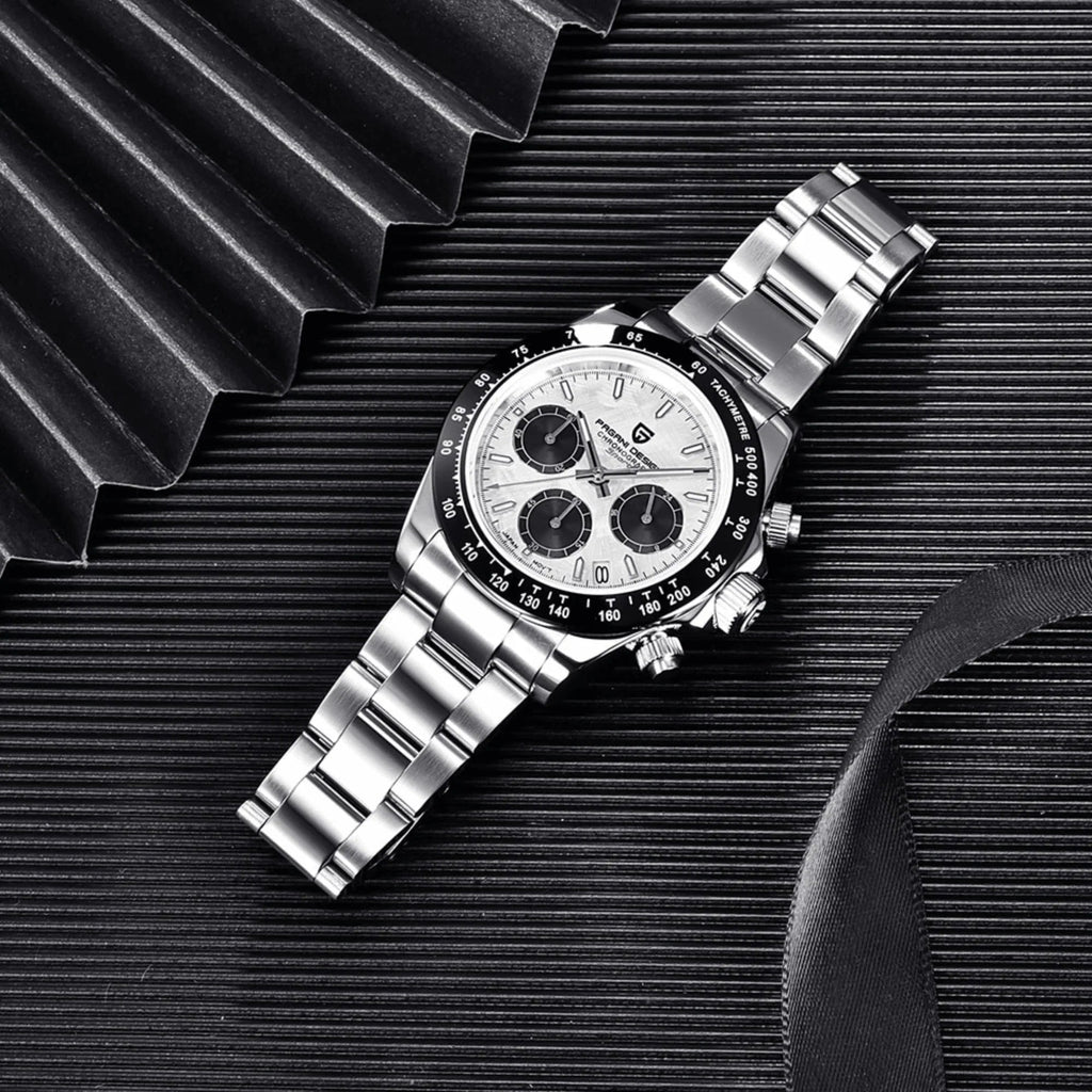 Pagani Design PD-1644 | Luxury | Meca-quartz Movement (SeikoVK63) | Stainless Steel Men's 40MM Watch (Daytona - Meteorite Dial) - DREAM WATCHES
