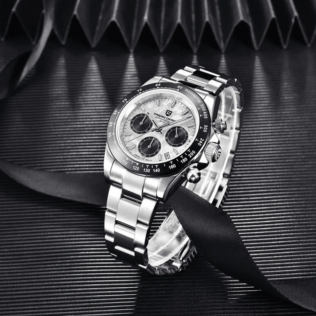 Pagani Design PD-1644 | Luxury | Meca-quartz Movement (SeikoVK63) | Stainless Steel Men's 40MM Watch (Daytona - Meteorite Dial) - DREAM WATCHES