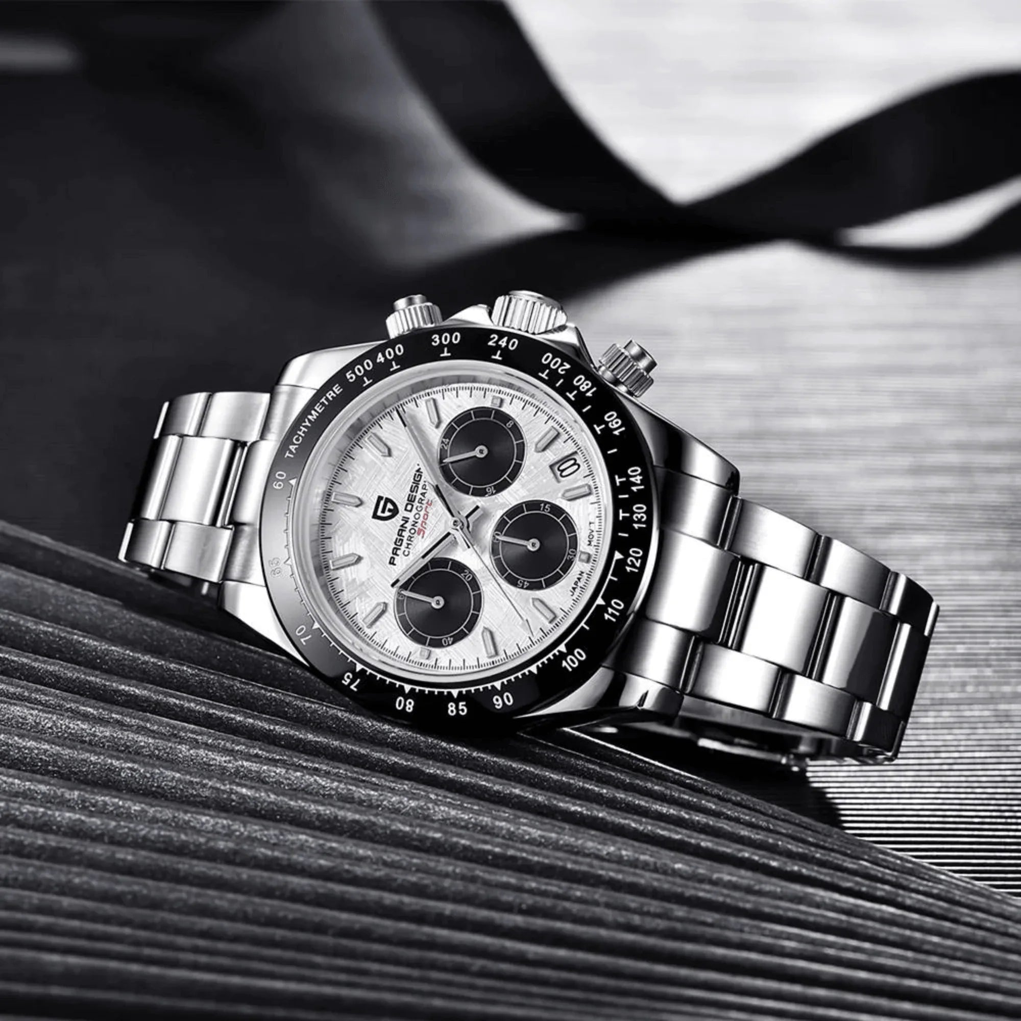 Pagani Design PD-1644 | Luxury | Meca-quartz Movement (SeikoVK63) | Stainless Steel Men's 40MM Watch (Daytona - Meteorite Dial) - DREAM WATCHES