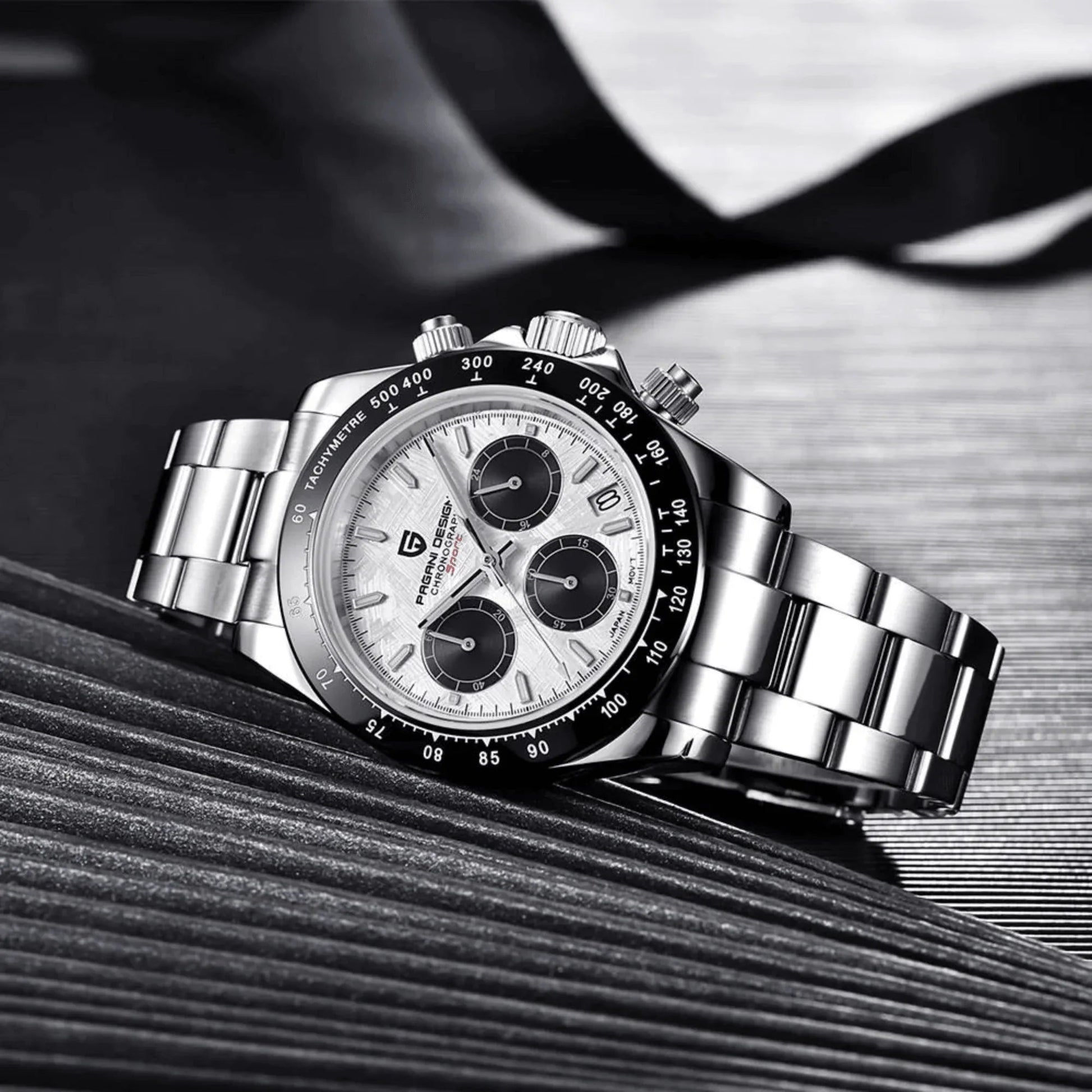 Pagani Design PD-1644 | Luxury | Meca-quartz Movement (SeikoVK63) | Stainless Steel Men's 40MM Watch (Daytona - Meteorite Dial) - DREAM WATCHES