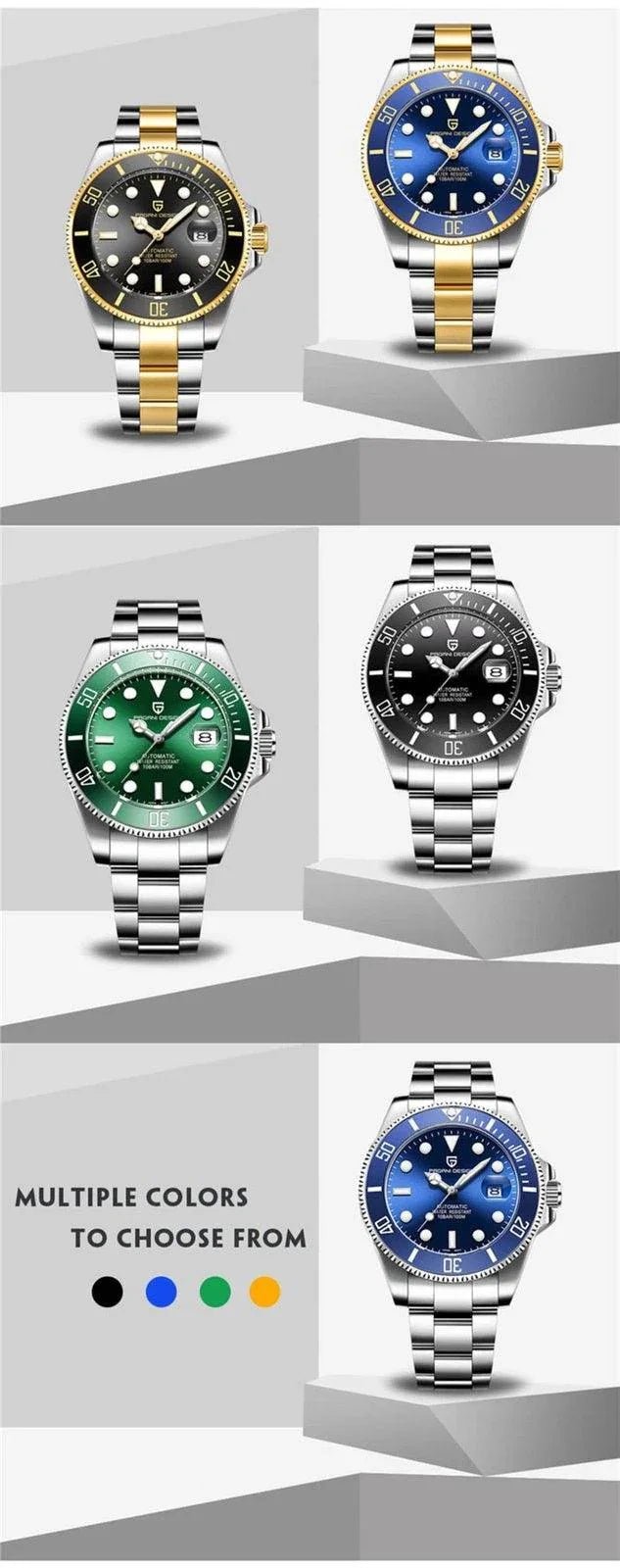 Pagani Design PD-1661 Waterproof Mechanical Automatic Watch Stainless Steel Men's 40MM Watch (Submariner) - DREAM WATCHES