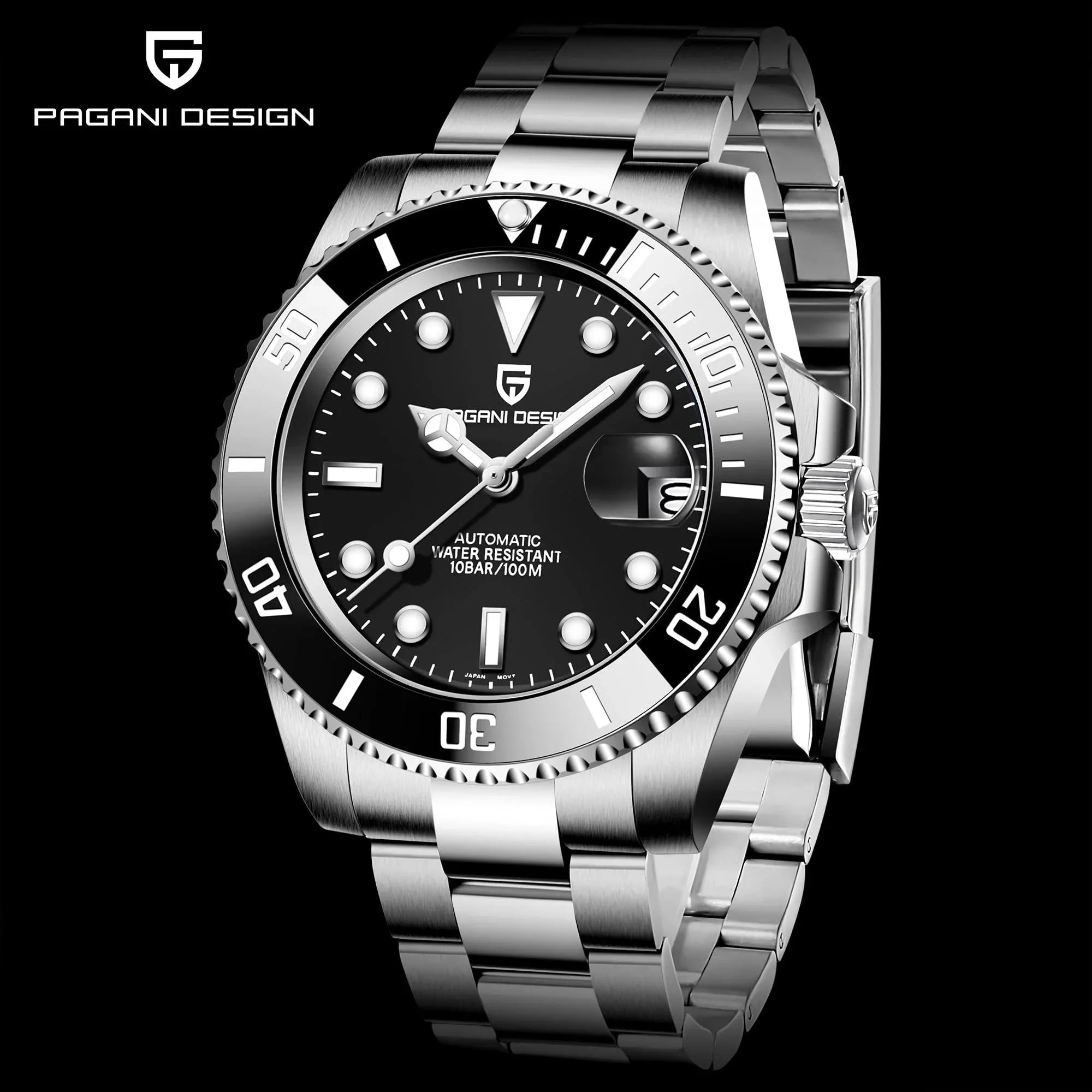 Pagani Design PD-1661 Waterproof Mechanical Automatic Watch Stainless Steel Men's 40MM Watch (Submariner) - DREAM WATCHES
