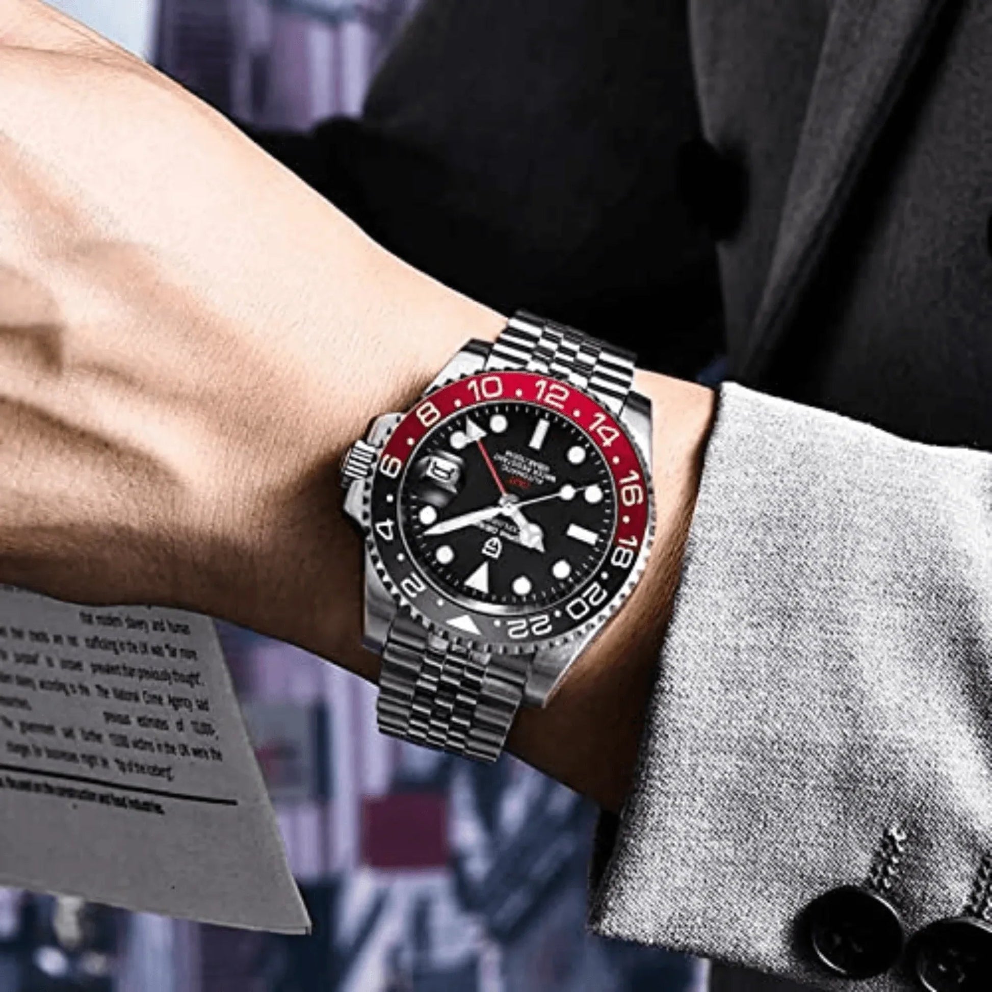 Pagani Design PD-1662 Waterproof Mechanical Automatic Watch Stainless Steel Men's 40MM Watch (Coke - Jubilee Bracelet) - DREAM WATCHES