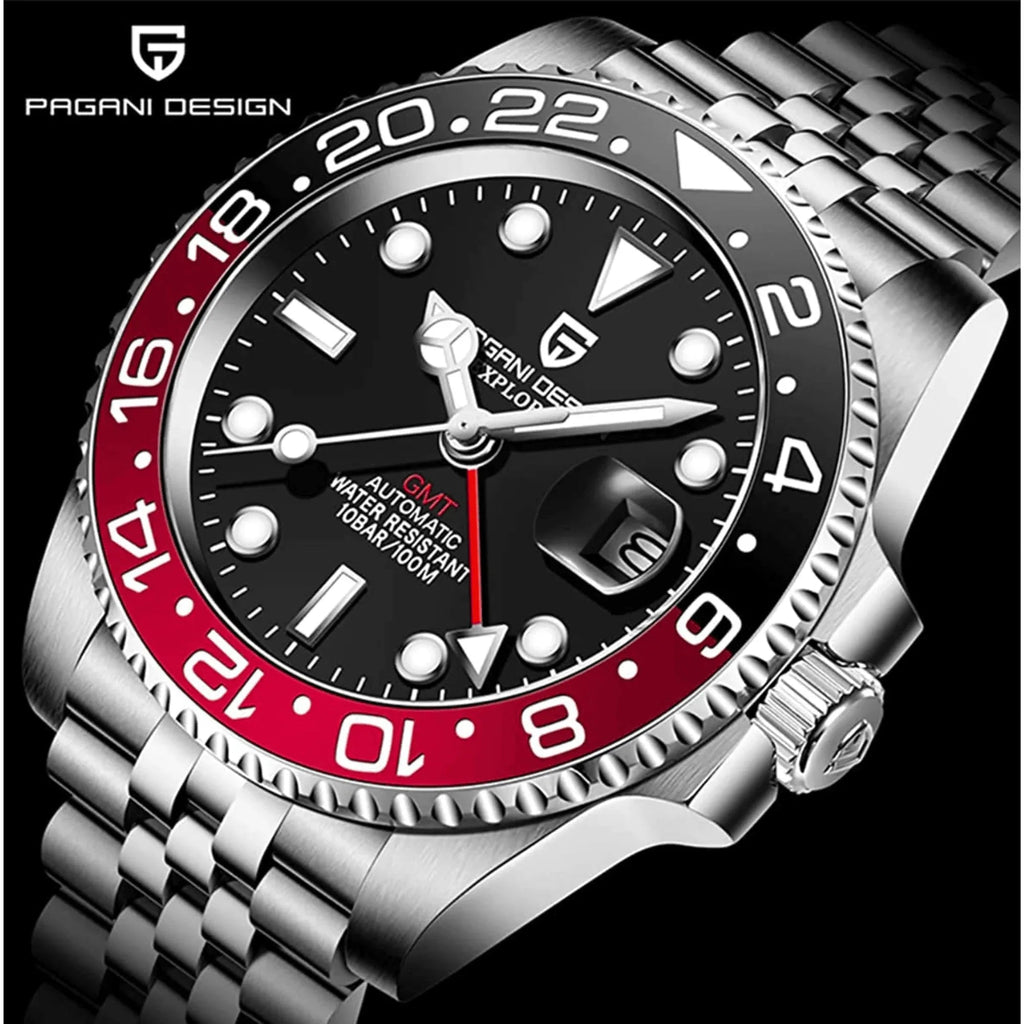 Pagani Design PD-1662 Waterproof Mechanical Automatic Watch Stainless Steel Men's 40MM Watch (Coke - Jubilee Bracelet) - DREAM WATCHES