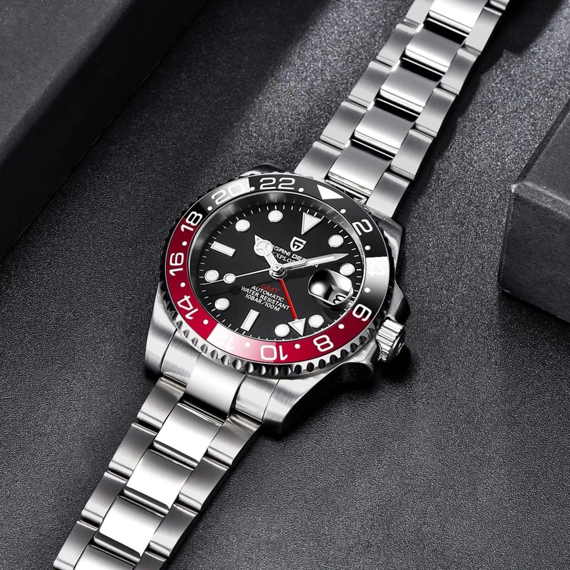 Pagani Design PD-1662 Waterproof Mechanical Automatic Watch Stainless Steel Men's 40MM Watch (Coke - Oyster Bracelet) - DREAM WATCHES