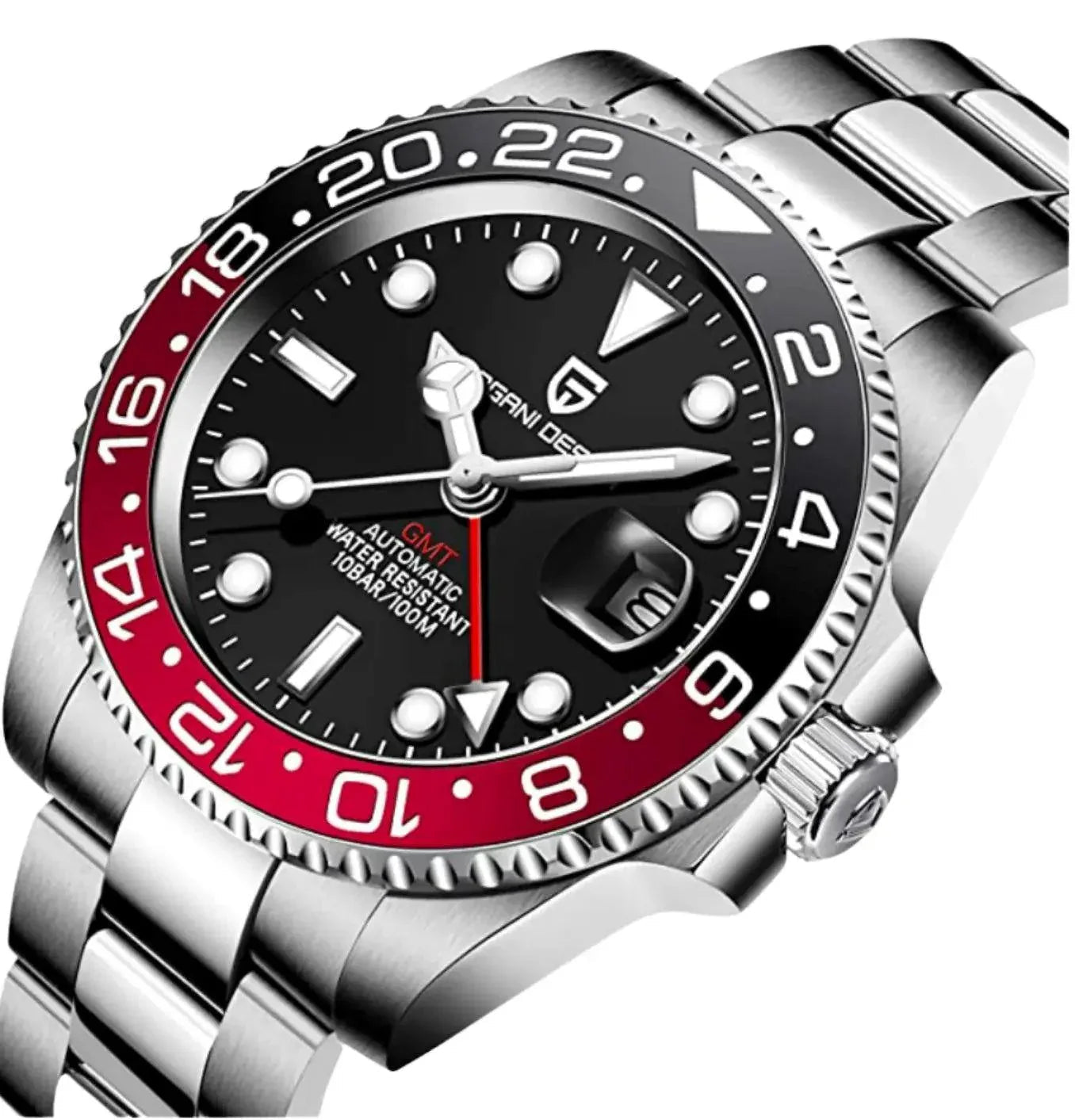 Pagani Design PD-1662 Waterproof Mechanical Automatic Watch Stainless Steel Men's 40MM Watch (Coke - Oyster Bracelet) - DREAM WATCHES