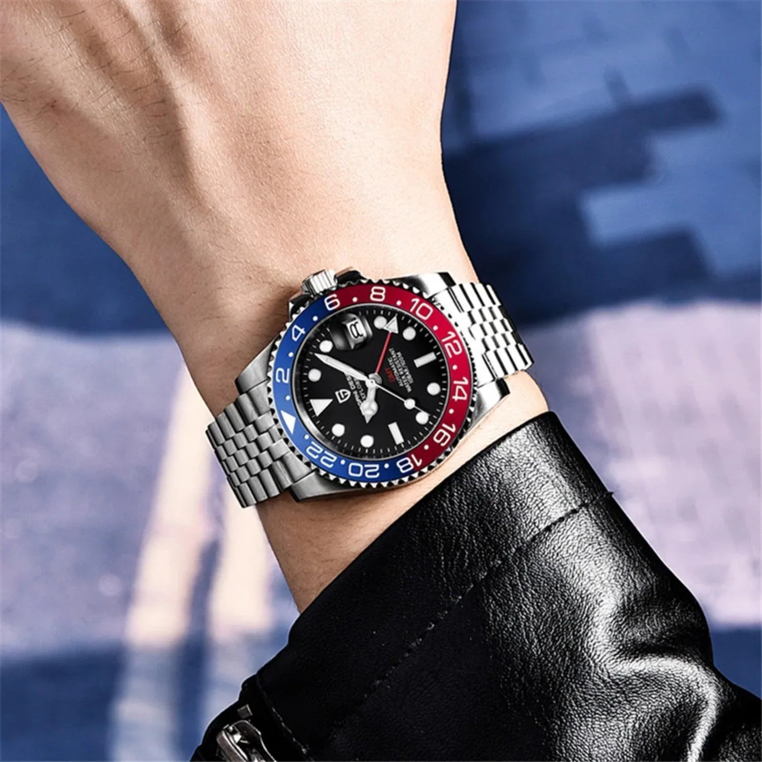Pagani Design PD-1662 Waterproof Mechanical Automatic Watch Stainless Steel Men's 40MM Watch (Pepsi - Jubilee Bracelet) - DREAM WATCHES