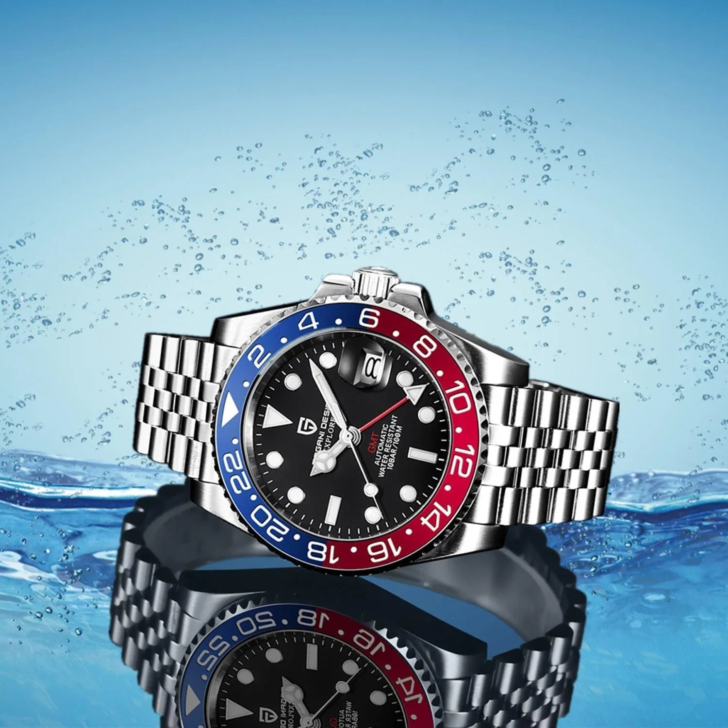 Pagani Design PD-1662 Waterproof Mechanical Automatic Watch Stainless Steel Men's 40MM Watch (Pepsi - Jubilee Bracelet) - DREAM WATCHES