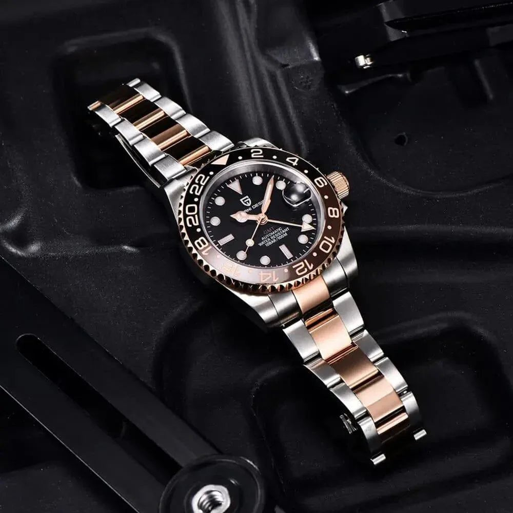 Pagani Design PD-1662 Waterproof Mechanical Automatic Watch Stainless Steel Men's 40MM Watch (Rootbeer) - DREAM WATCHES