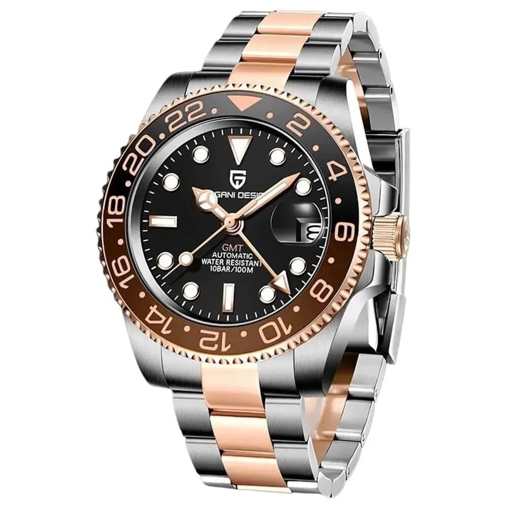 Pagani Design PD-1662 Waterproof Mechanical Automatic Watch Stainless Steel Men's 40MM Watch (Rootbeer) - DREAM WATCHES