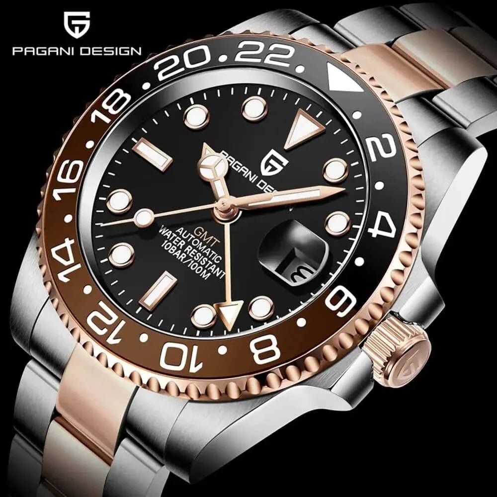 Pagani Design PD-1662 Waterproof Mechanical Automatic Watch Stainless Steel Men's 40MM Watch (Rootbeer) - DREAM WATCHES