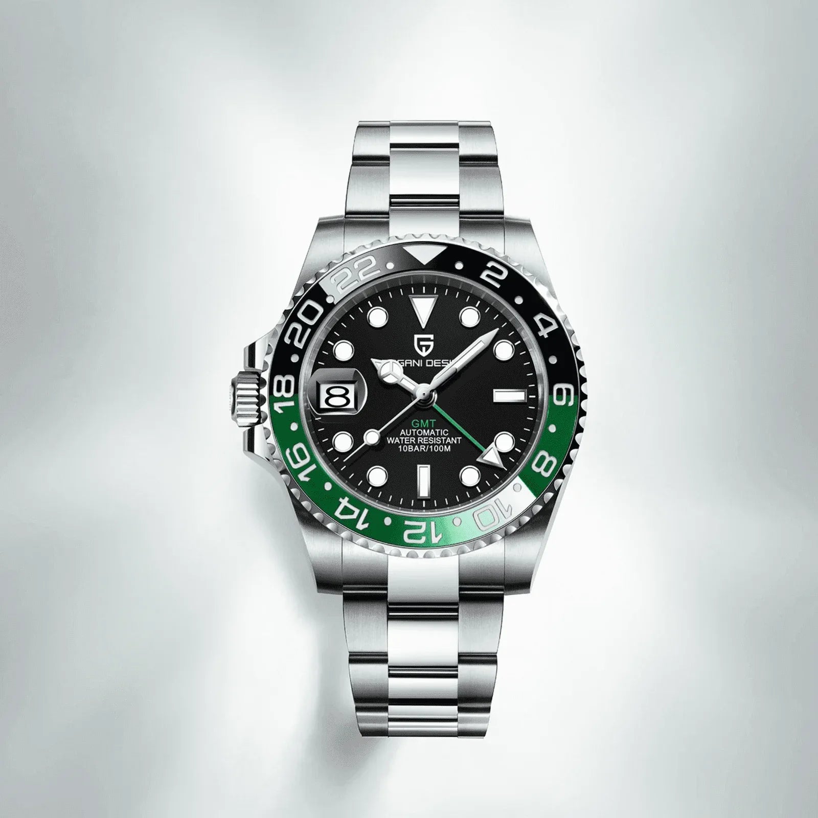 Pagani Design PD-1662 Waterproof Mechanical Automatic Watch Stainless Steel Men's 40MM Watch (Sprite - Left Handed) - DREAM WATCHES