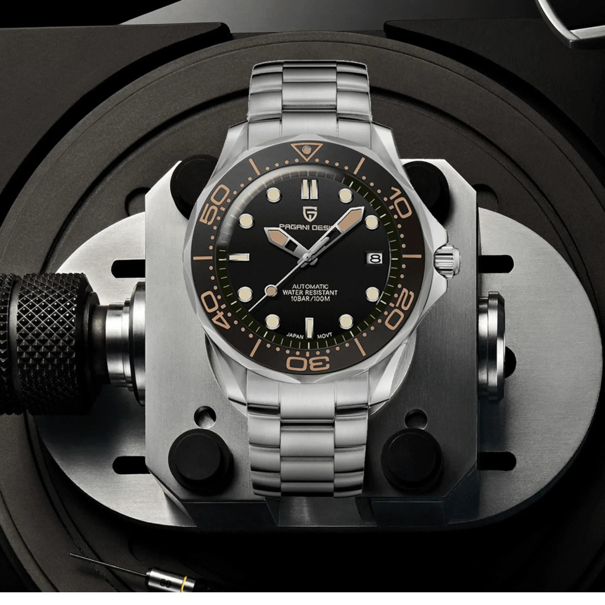 Pagani Design PD-1667 40mm Mens Automatic Waterproof Mechanical Watch with (Japanese NH-35 Movement) Seamaster Hommage - Blue Dial - DREAM WATCHES