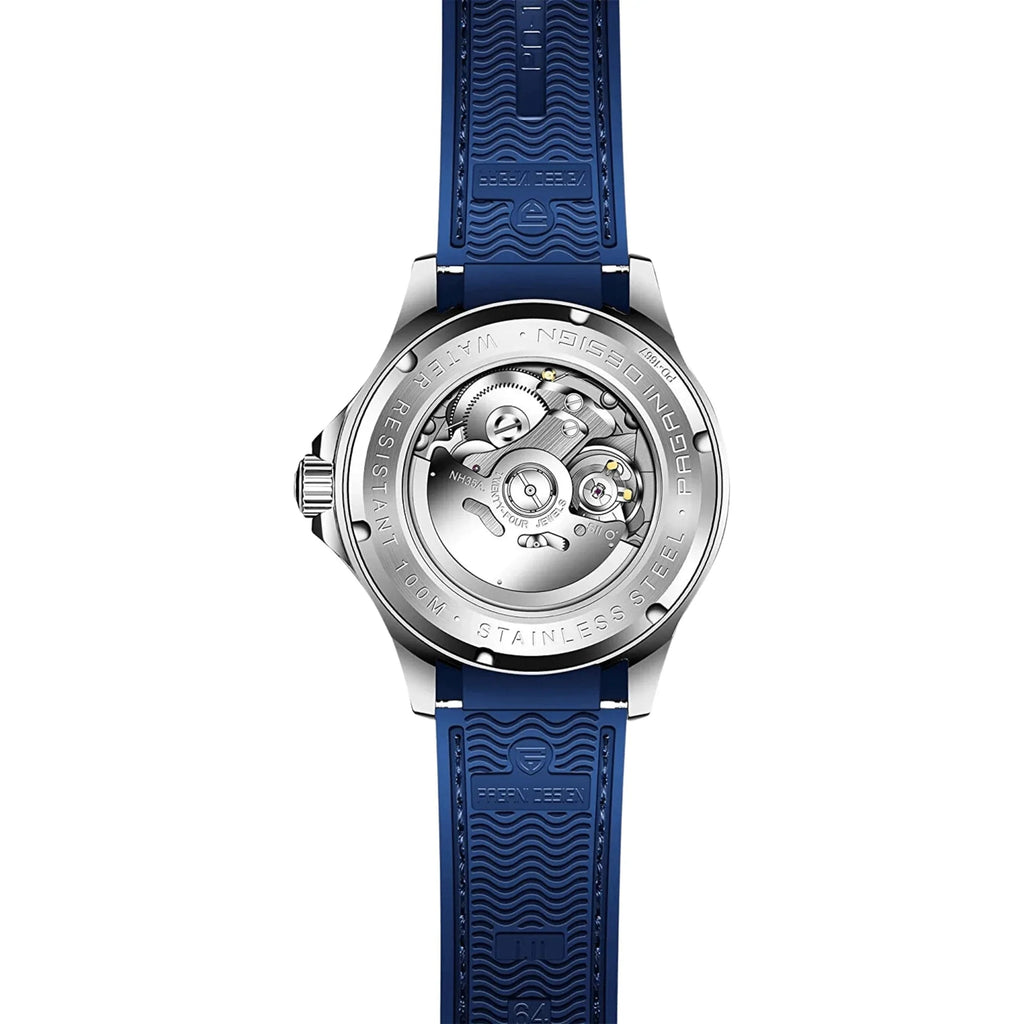 Pagani Design PD-1667 40mm Mens Automatic Waterproof Mechanical Watch with (Japanese NH-35 Movement) Seamaster Hommage - Blue Dial Nylon - DREAM WATCHES