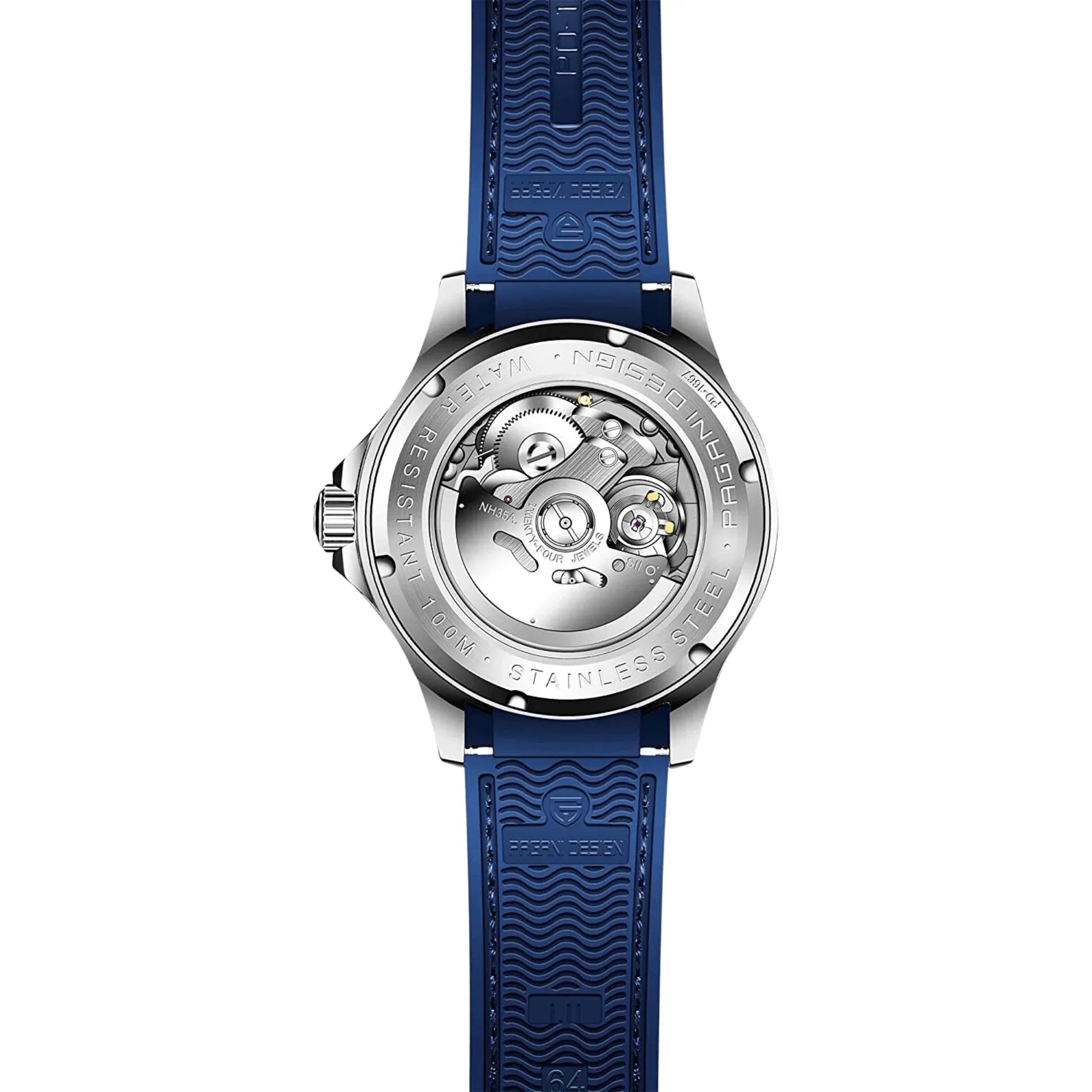 Pagani Design PD-1667 40mm Mens Automatic Waterproof Mechanical Watch with (Japanese NH-35 Movement) Seamaster Hommage - Blue Dial Nylon - DREAM WATCHES