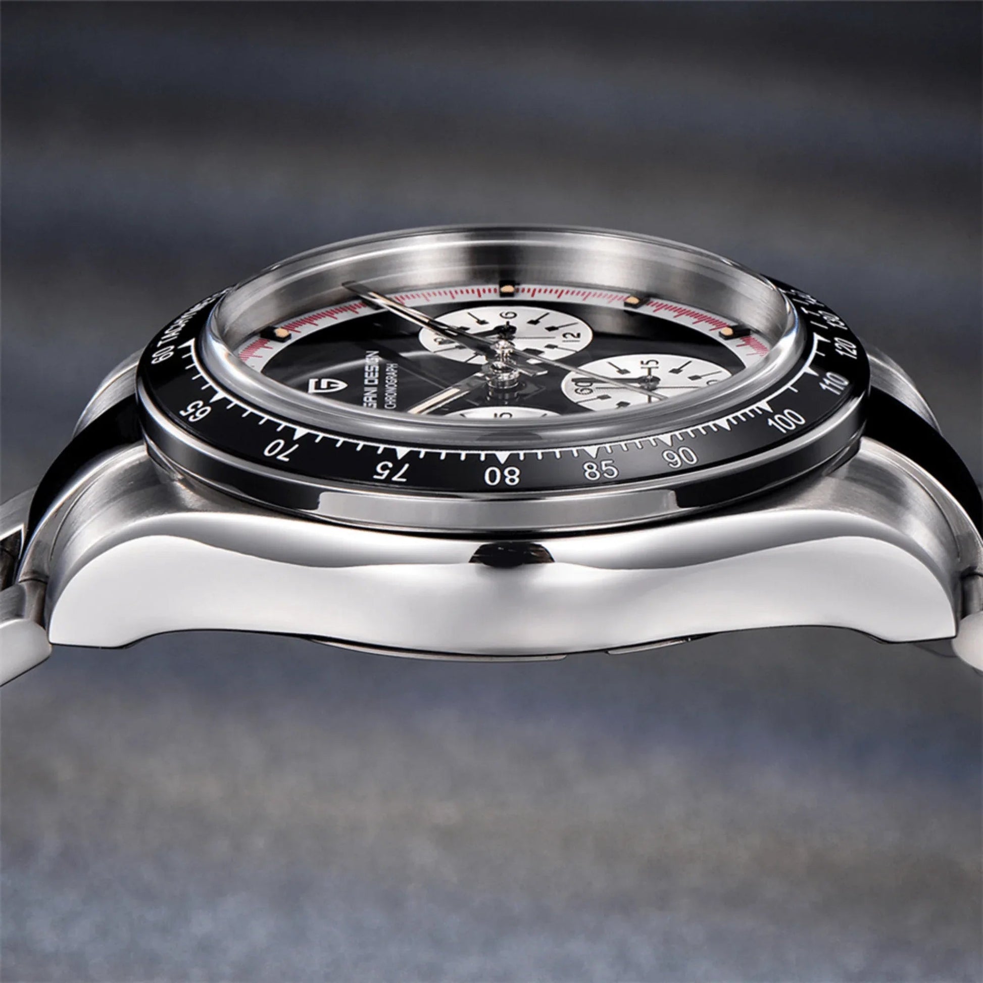 Pagani Design PD-1676 Paul Newman Chronograph Luxury Waterproof Movement (Japanese VK63) | Stainless Steel Men's 40MM Watch - Black Dial - DREAM WATCHES