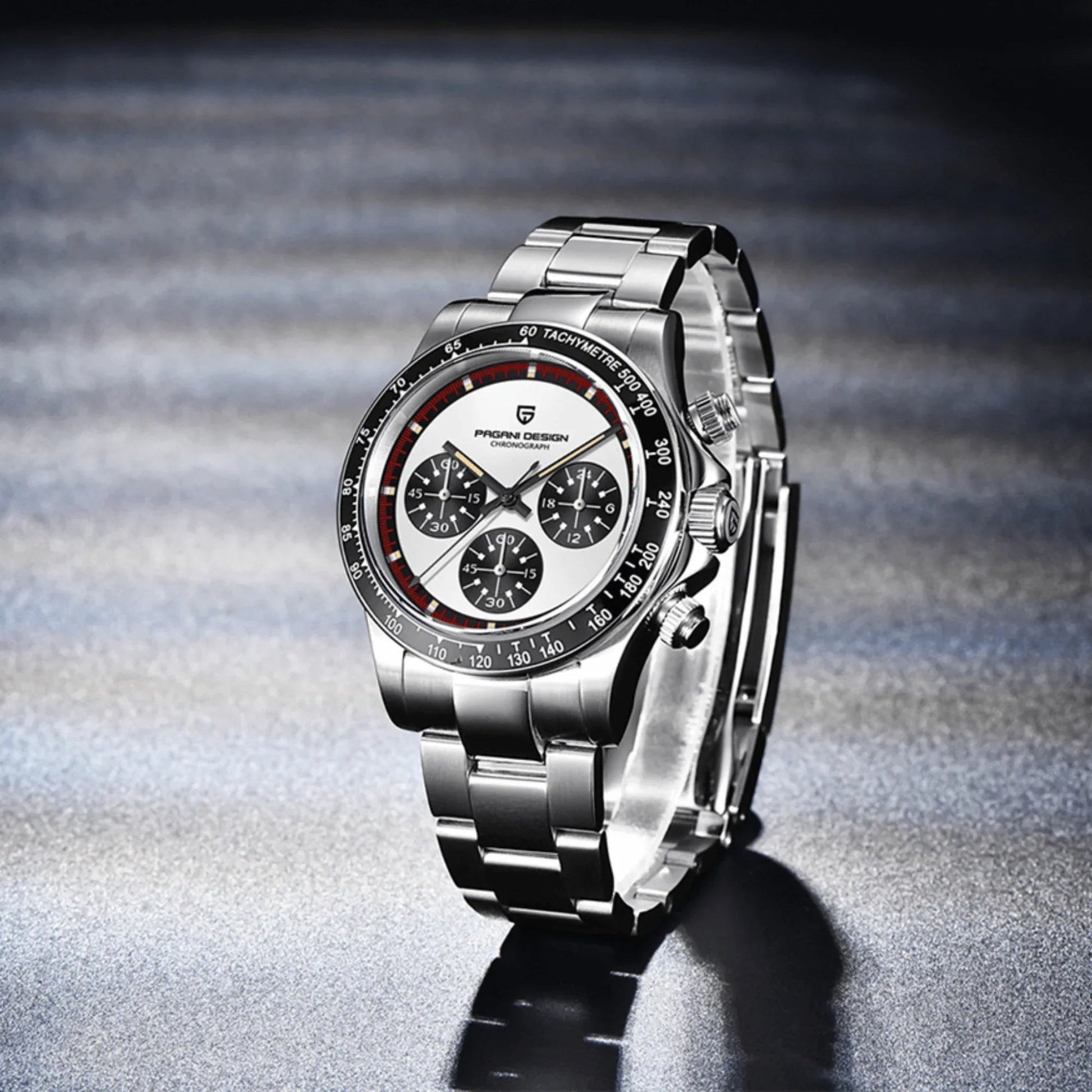 Pagani Design PD-1676 Paul Newman Chronograph Luxury Waterproof Movement (Japanese VK63) | Stainless Steel Men's 40MM Watch - White Dial - DREAM WATCHES