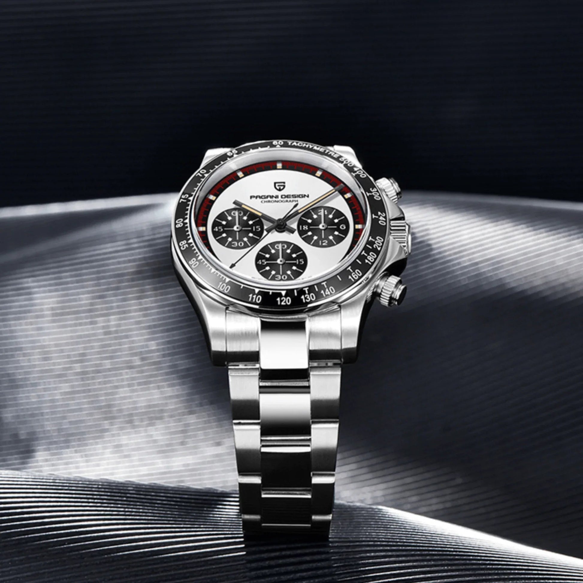 Pagani Design PD-1676 Paul Newman Chronograph Luxury Waterproof Movement (Japanese VK63) | Stainless Steel Men's 40MM Watch - White Dial - DREAM WATCHES