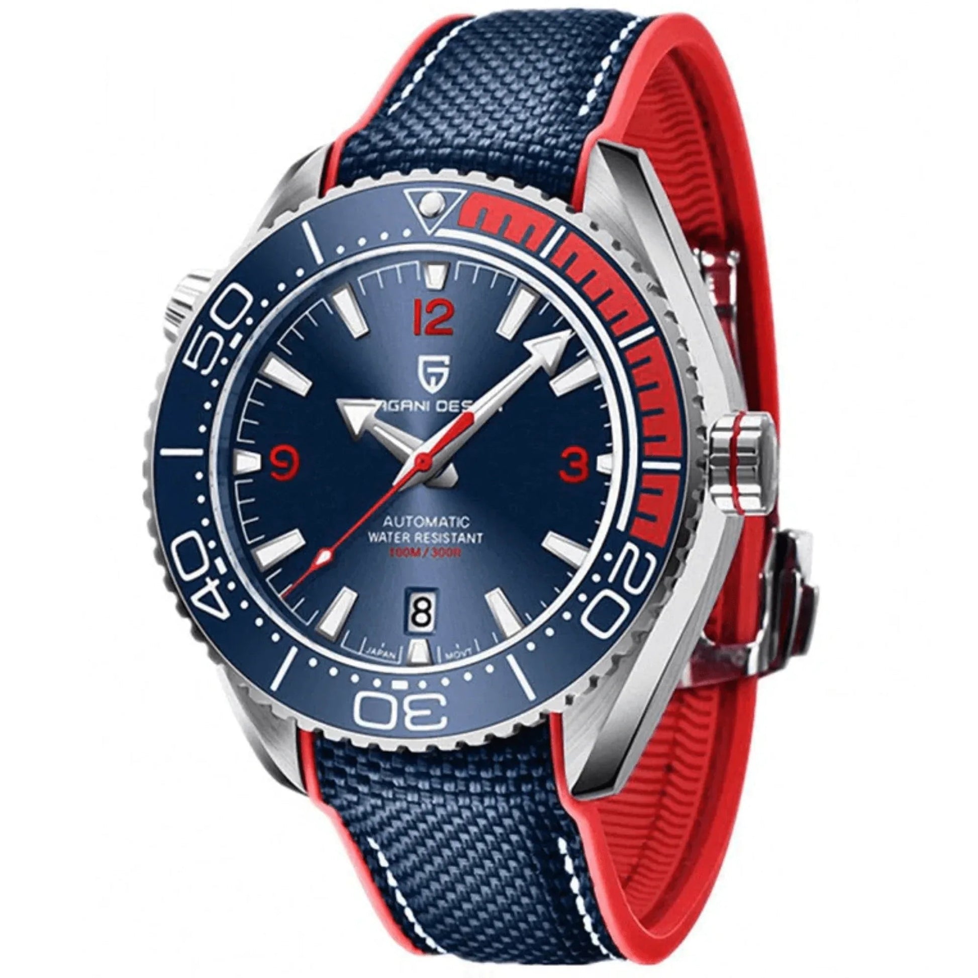 Pagani Design PD-1679M 42MM Mechanical Watch 100M Waterproof Dive Watch Sapphire Stainless Steel Bracelet Watch "Seamaster 300" - Blue Dial - DREAM WATCHES