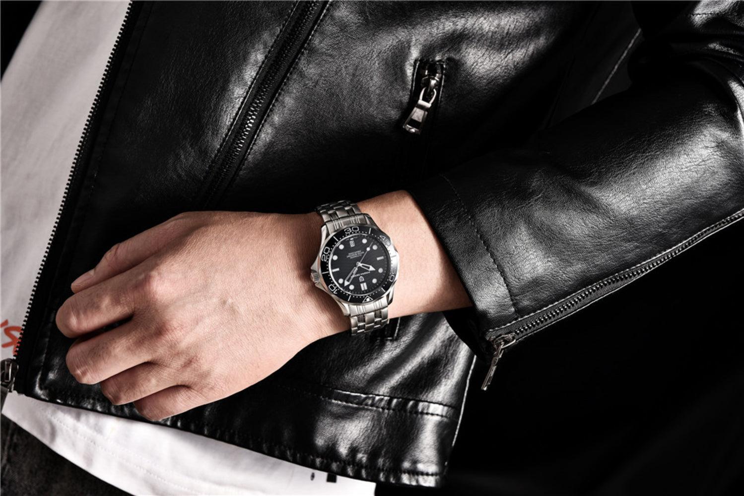 Pagani Design PD-1685 42MM (Japanese NH-35 Automatic Movement) Mechanical Watch 100M Waterproof Dive Watch Sapphire Stainless Steel Bracelet Watch Seamaster - DREAM WATCHES