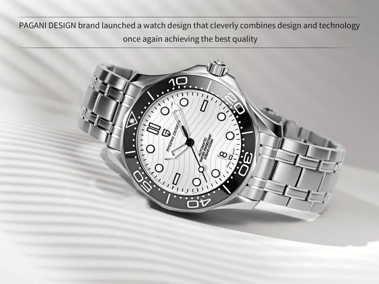 Pagani Design PD-1685 42MM (Japanese NH-35 Automatic Movement) Mechanical Watch 100M Waterproof Dive Watch Sapphire Stainless Steel Bracelet Watch Seamaster - DREAM WATCHES