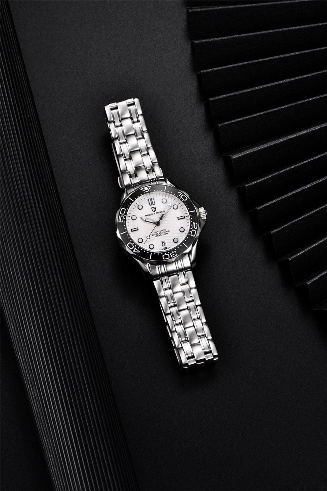 Pagani Design PD-1685 42MM (Japanese NH-35 Automatic Movement) Mechanical Watch 100M Waterproof Dive Watch Sapphire Stainless Steel Bracelet Watch Seamaster - DREAM WATCHES