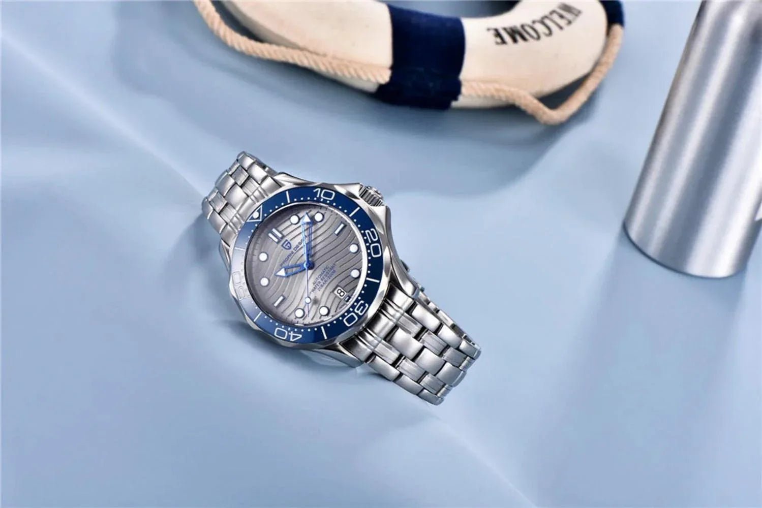 Pagani Design PD-1685 42MM (Japanese NH-35 Automatic Movement) Mechanical Watch 100M Waterproof Dive Watch Sapphire Stainless Steel Bracelet Watch "Seamaster" - DREAM WATCHES