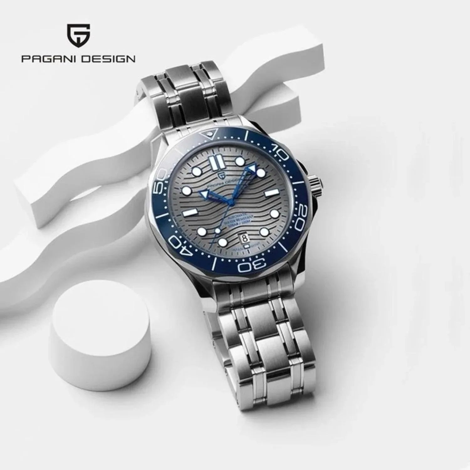 Pagani Design PD-1685 42MM (Japanese NH-35 Automatic Movement) Mechanical Watch 100M Waterproof Dive Watch Sapphire Stainless Steel Bracelet Watch "Seamaster" - DREAM WATCHES
